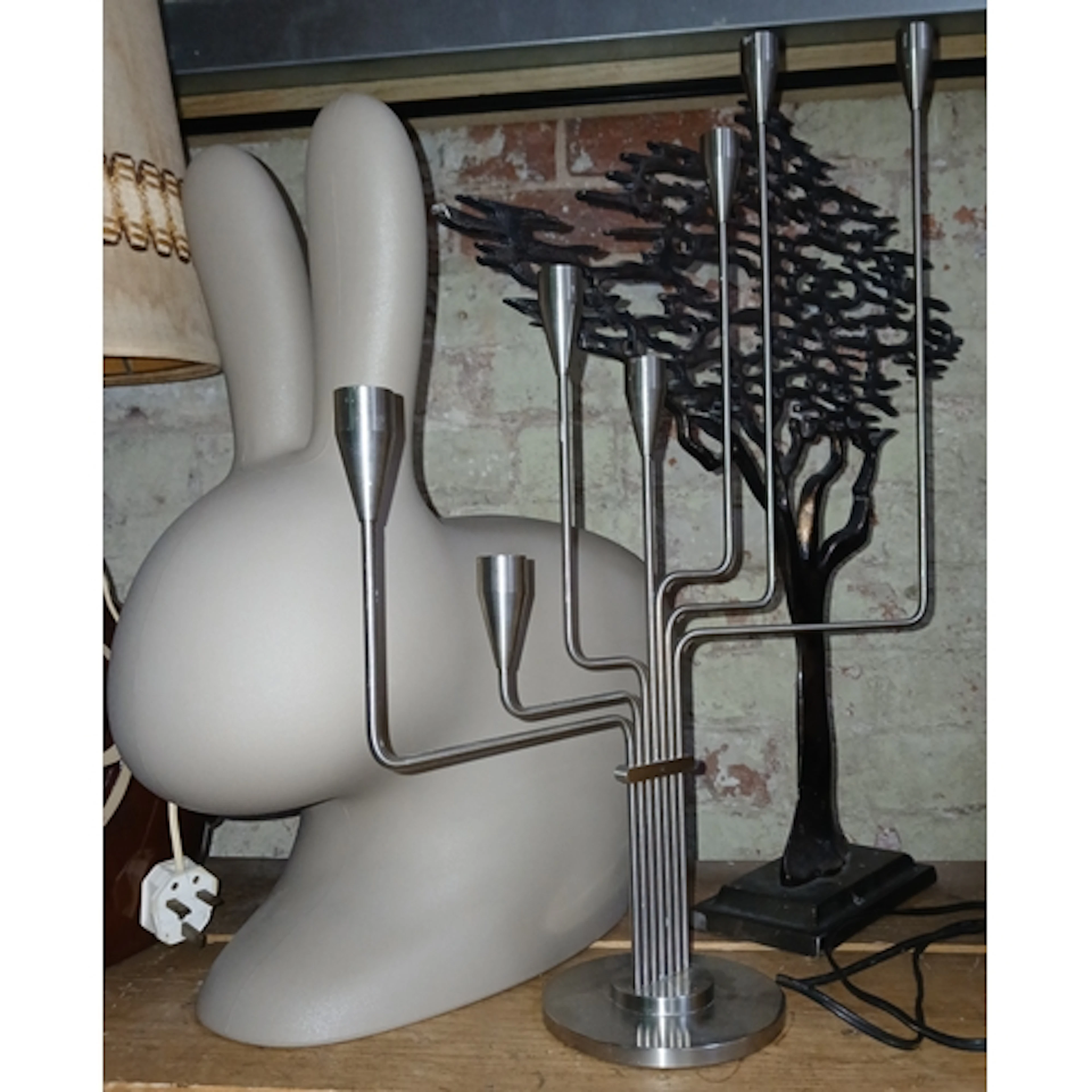 A mixed lot comprising a qeeboo rabbit chair designed by Ste...