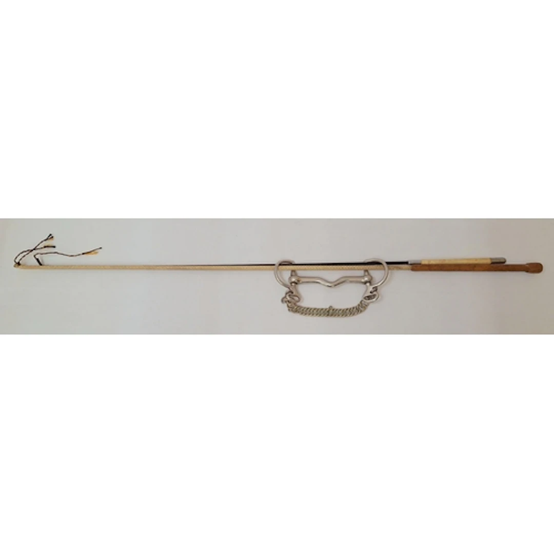 2 Riding Crops, longest approx. 109cm L & chrome plated hors...