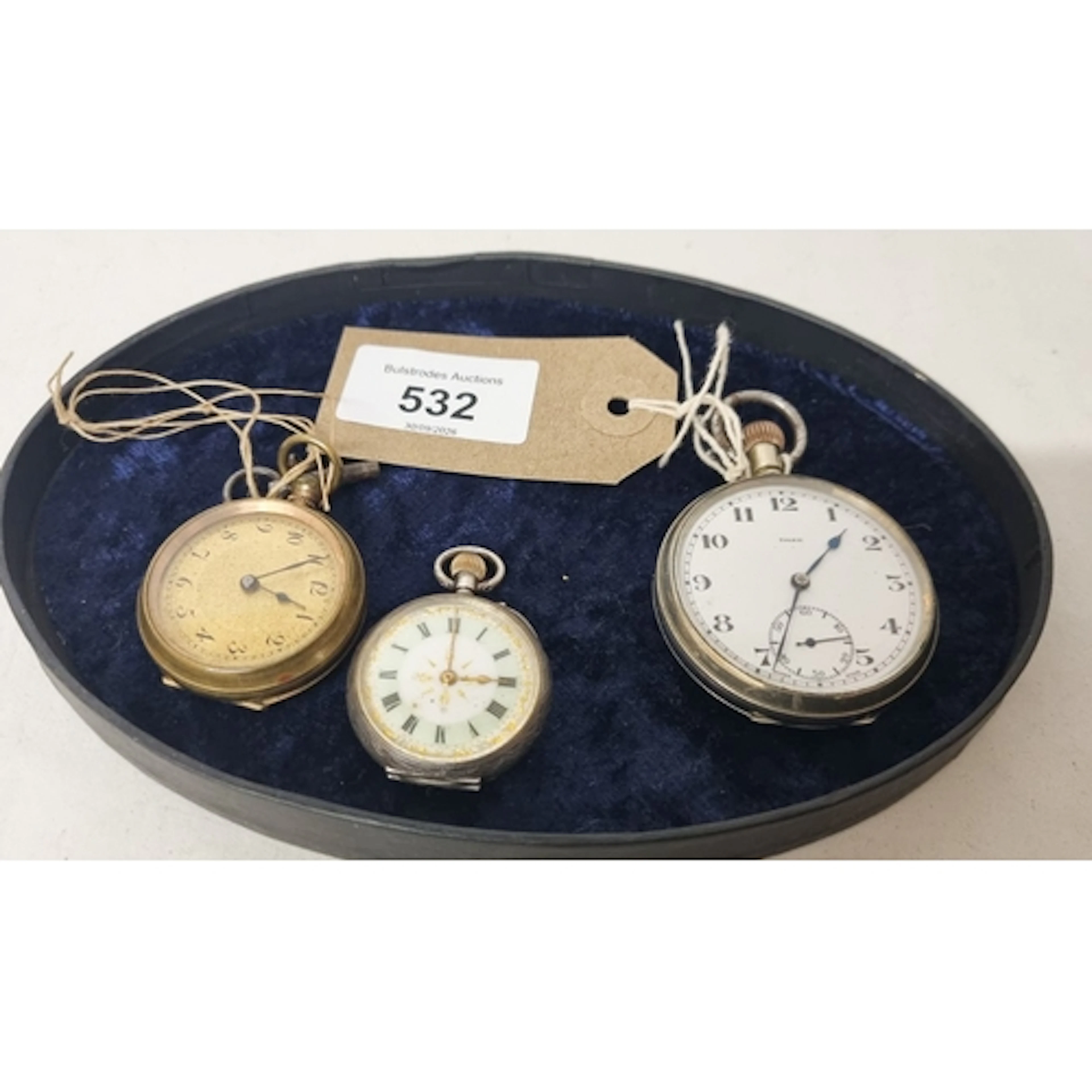 A ladies silver fob watch, with enamelled dial, together wit...