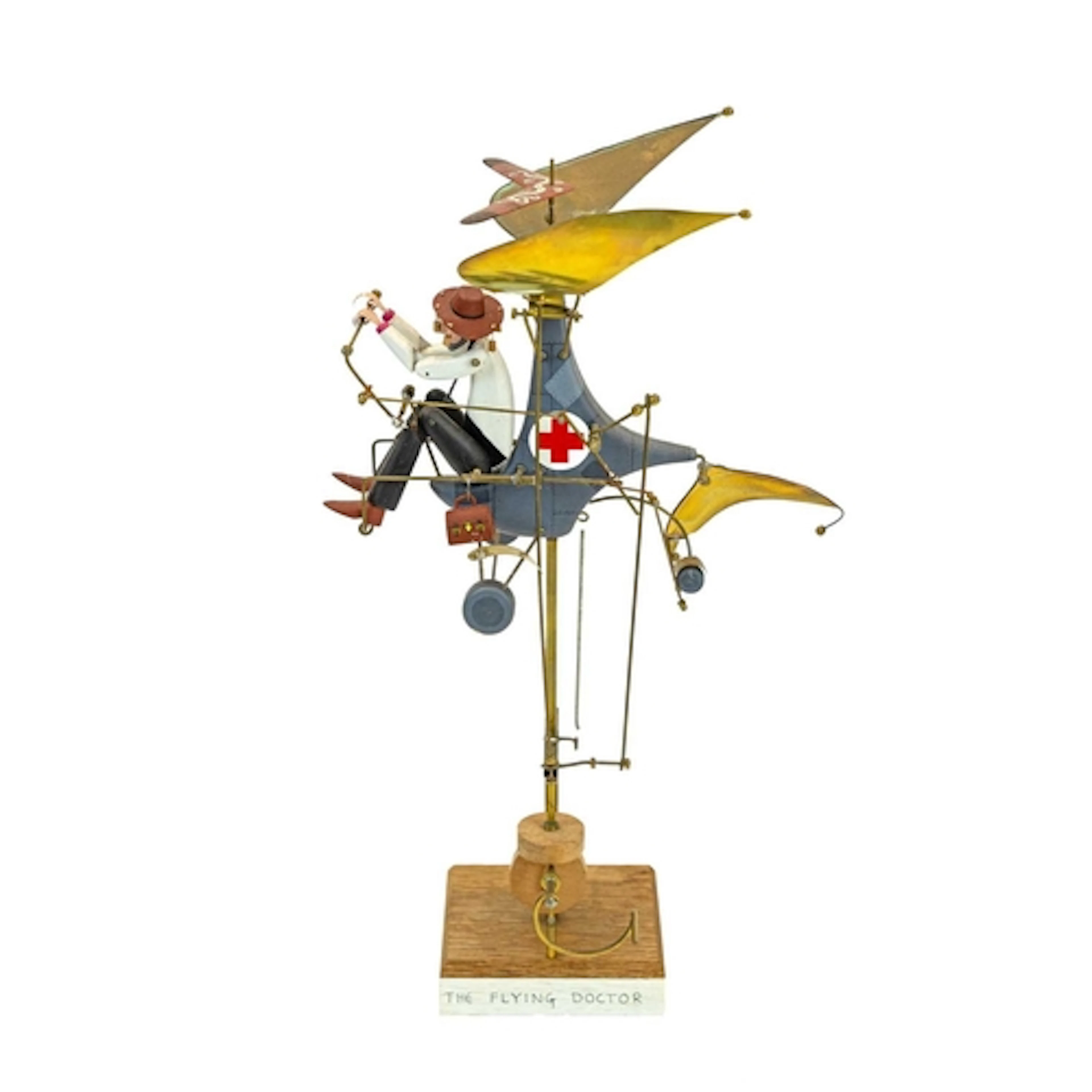 § Keith NEWSTEAD The Flying Doctor Wooden automata, height 3...