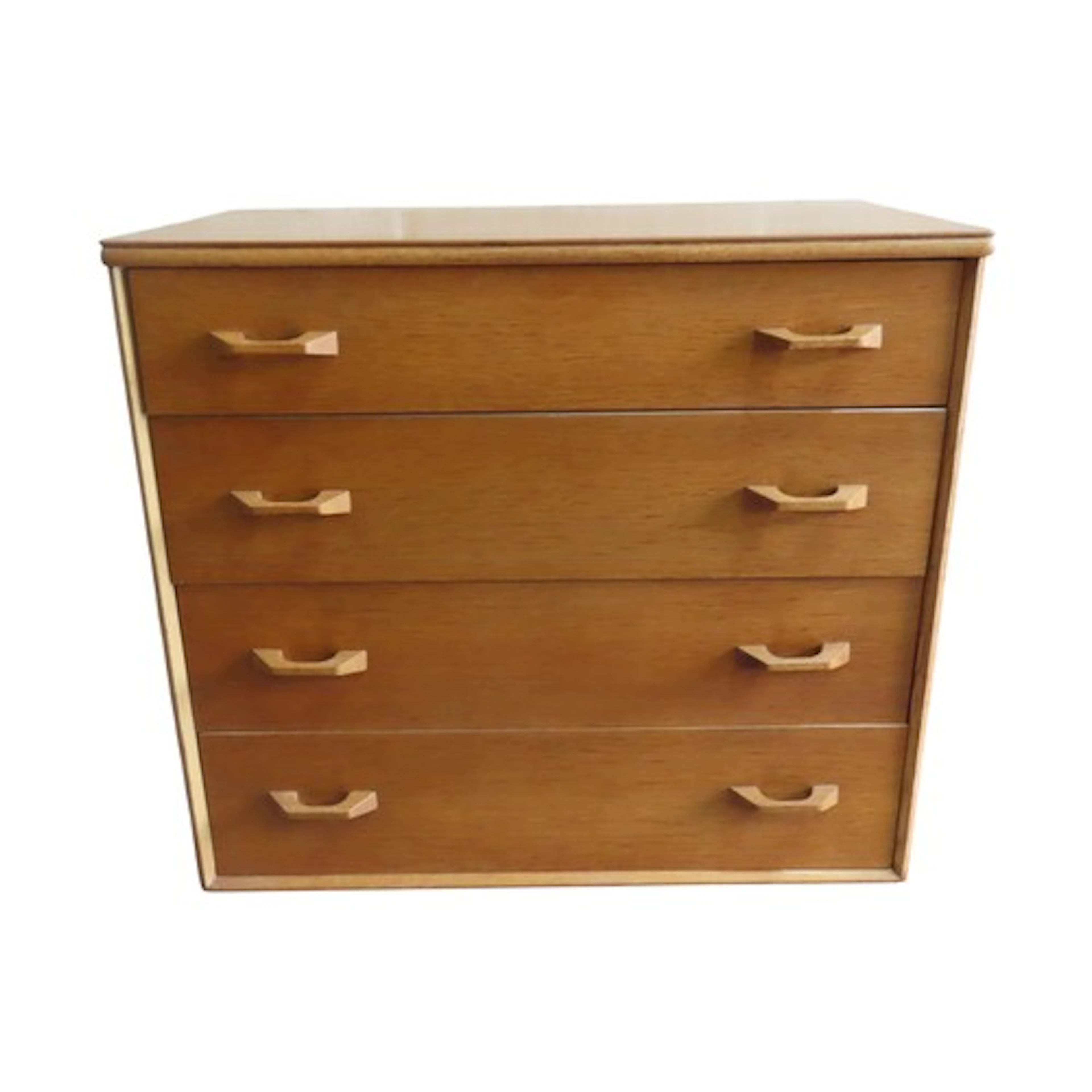A vintage G plan oak veneered bedroom chest of four long dra...