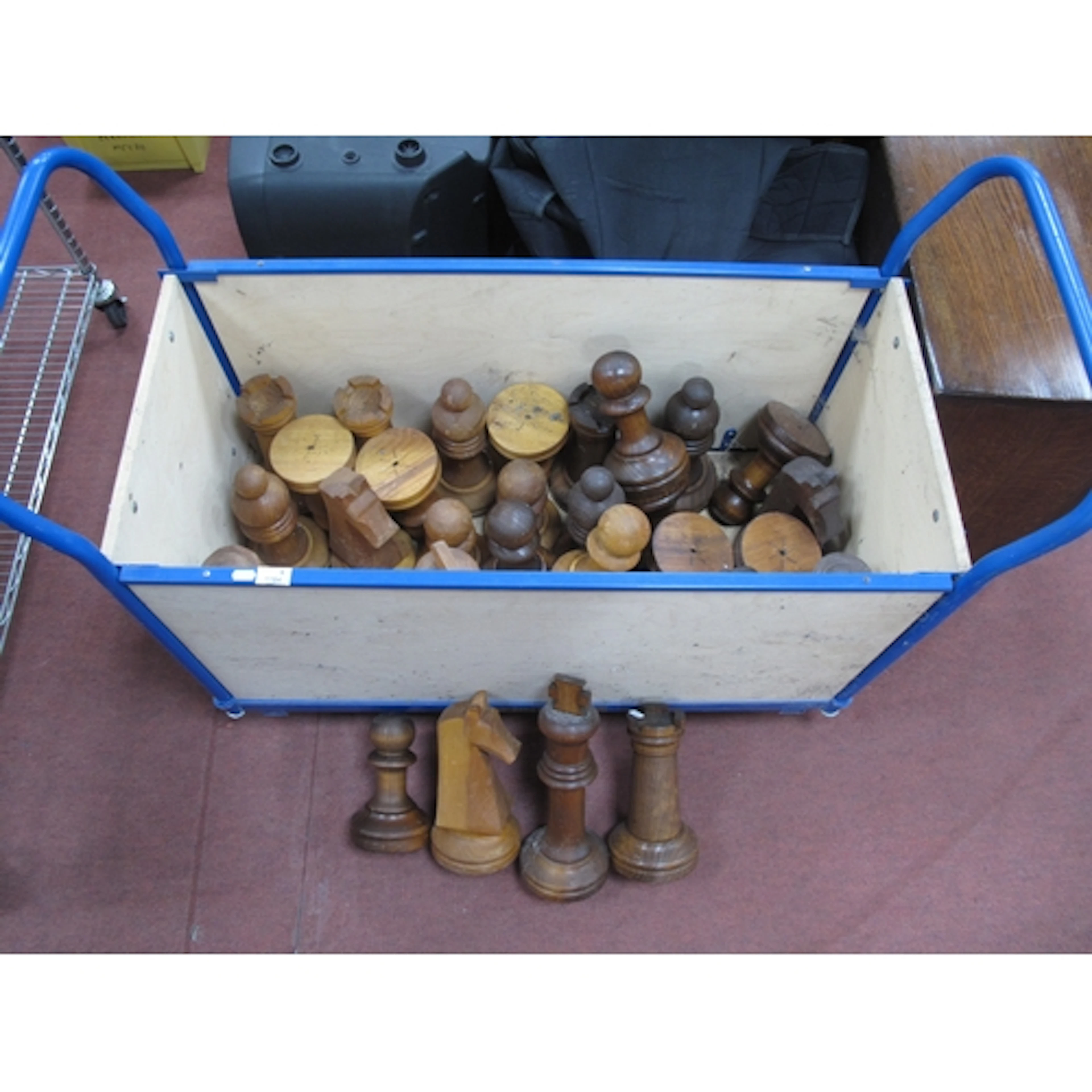 Oversized Turned Wooden Patio Chess Set, the Kings 36cm high...