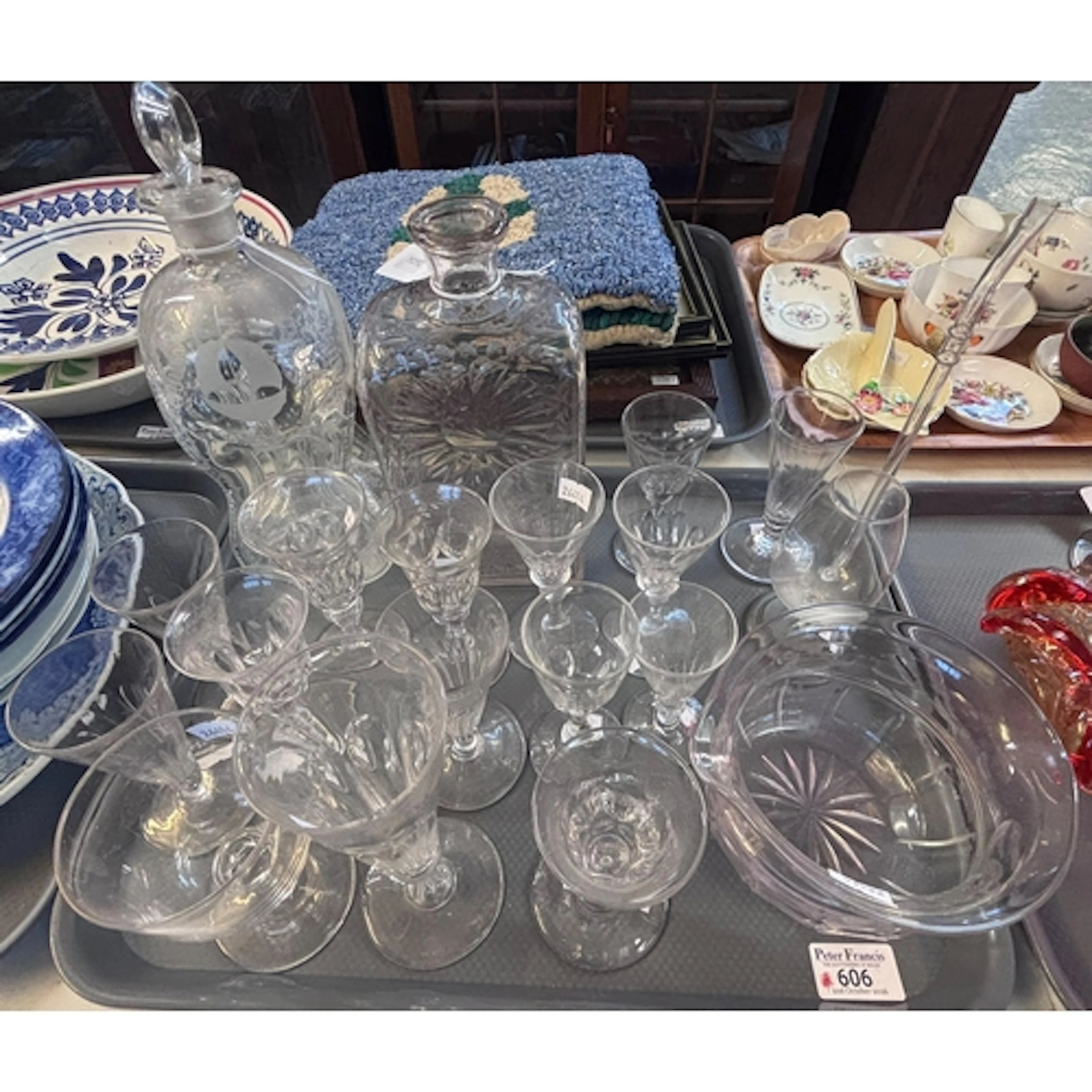 Collection of glassware to include: Georgian design rinser, ...