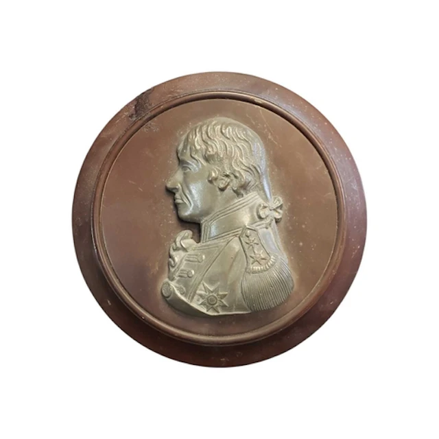 An early 20th Century pewter portrait image depicting Lord A...