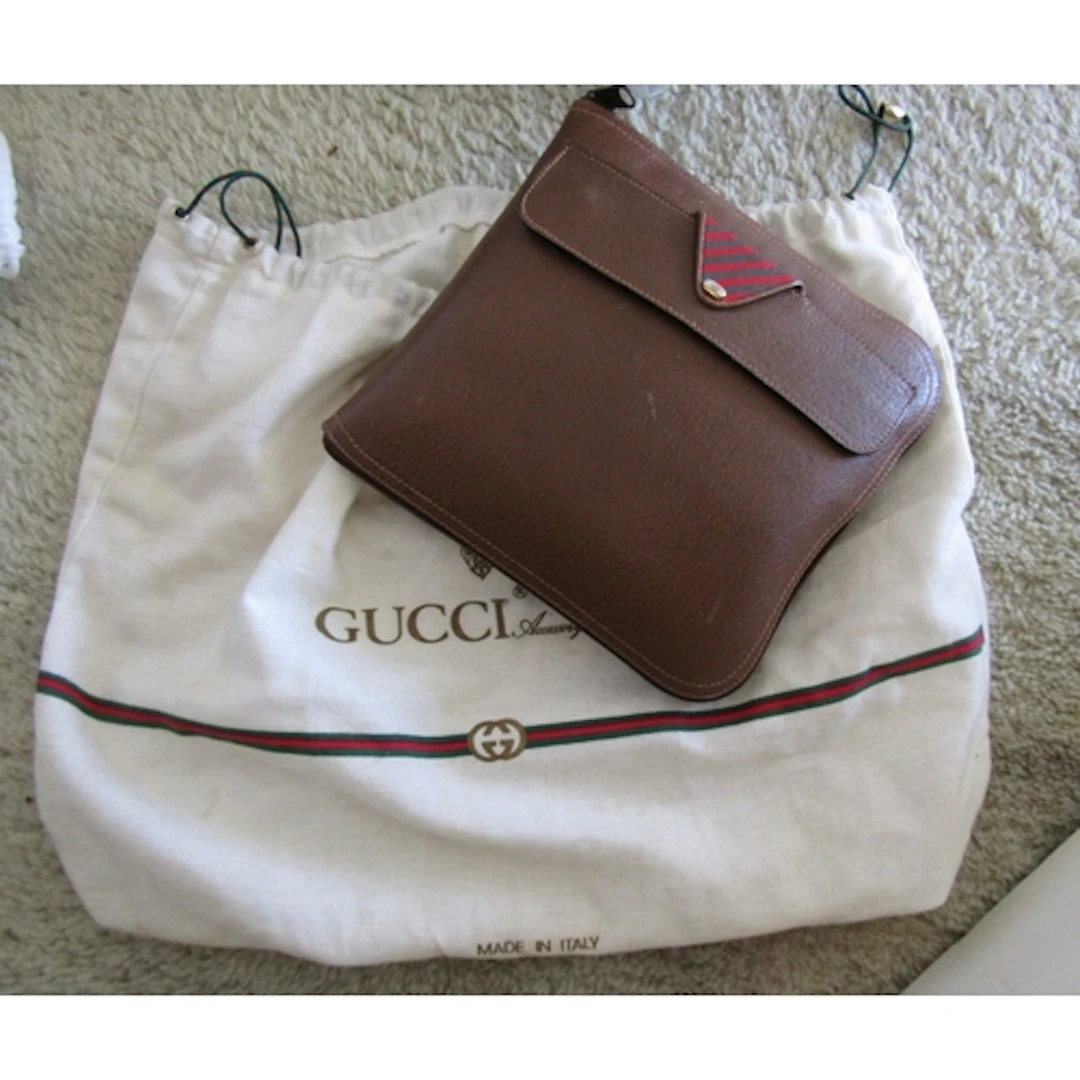 Gucci Vintage Leather Ladies Satchel with Gucci Dust Cover