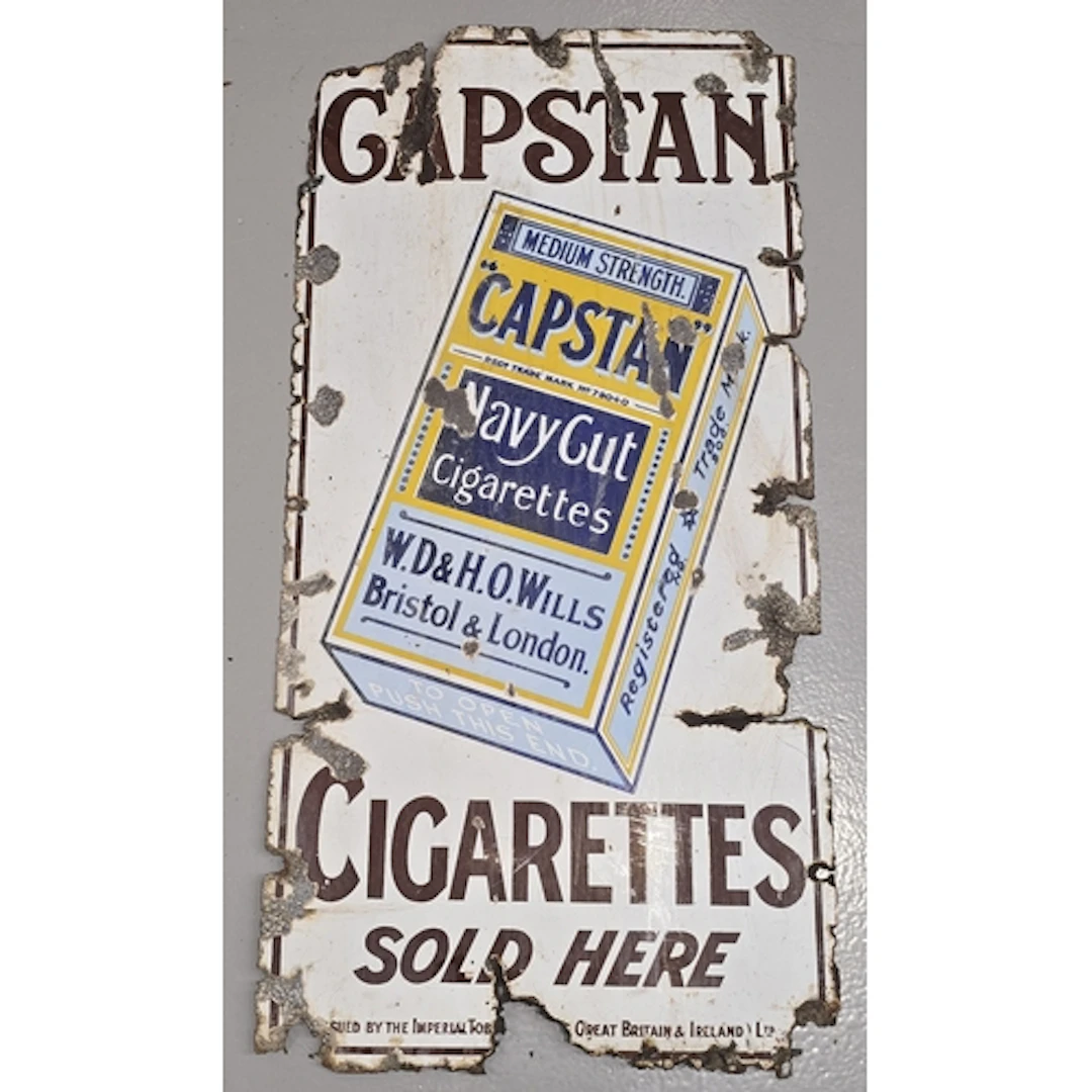 Large vintage Capstan Cigarettes enamel advertising sign mea...