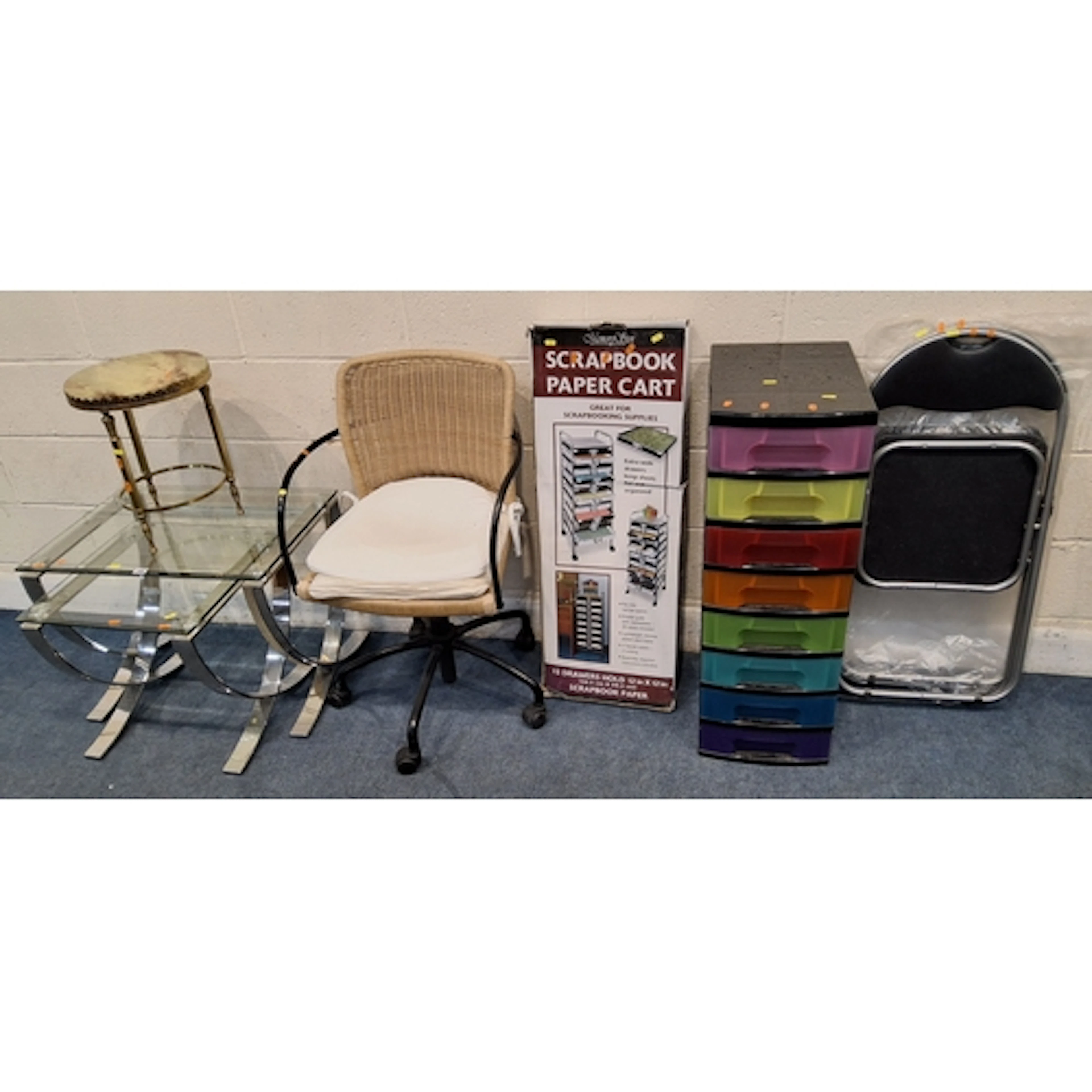 A SELECTION OF OCCASIONAL FURNITURE, to include a glass nest...