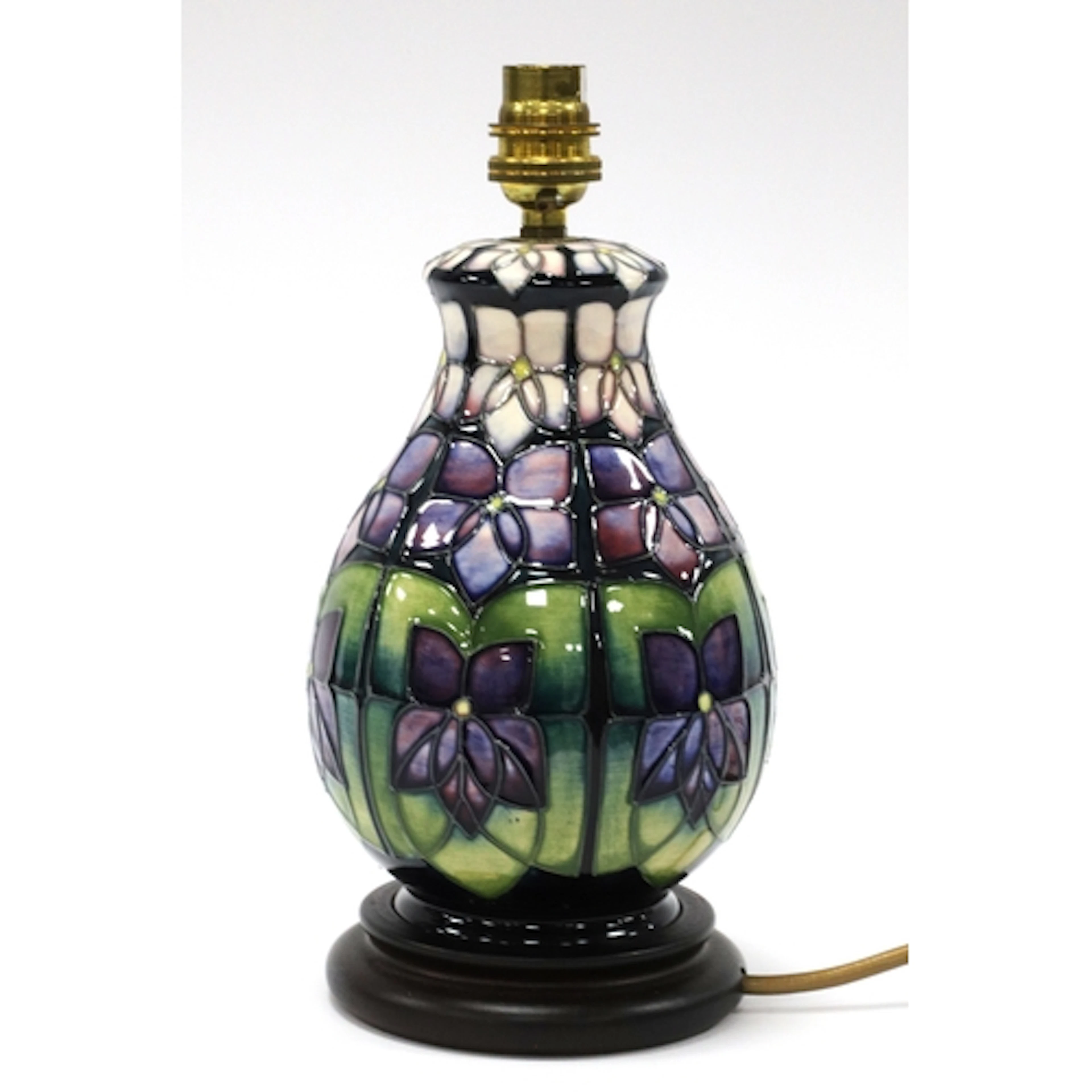 A Moorcroft Pottery Table Lamp of Ovoid Form, painted in the...