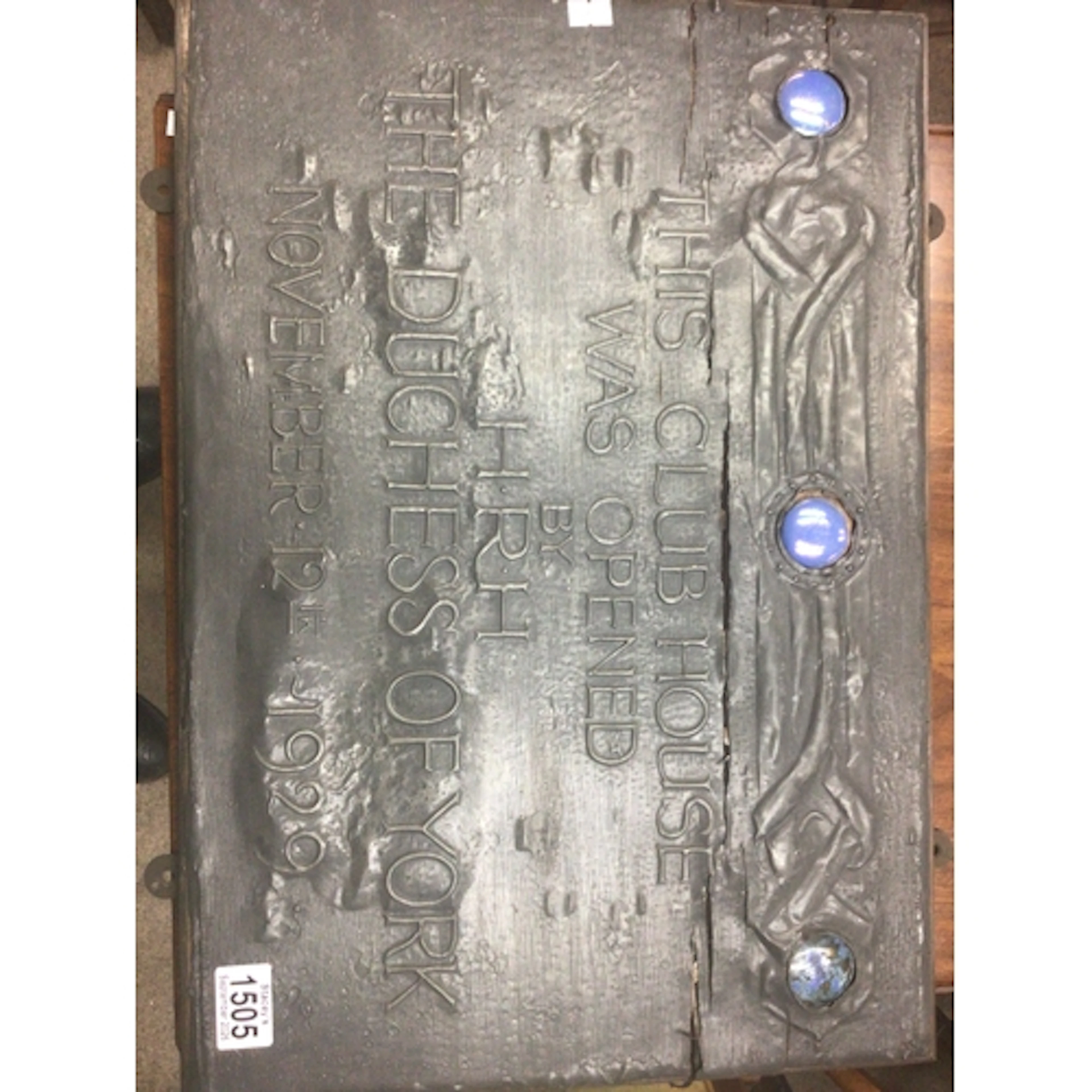 An interesting pewter and enamel sign This Club house opened...