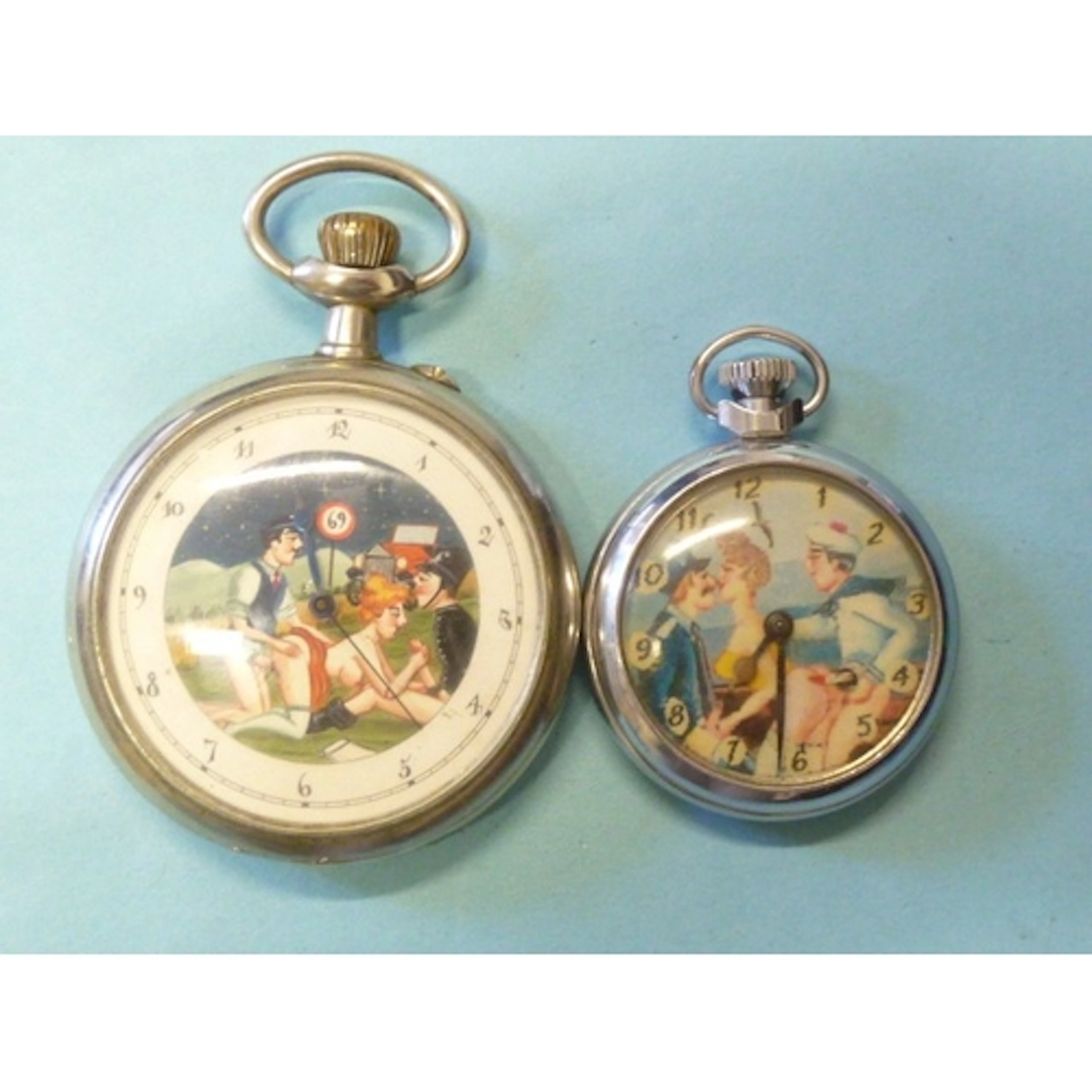 Doxa, a novelty erotic automaton keyless pocket watch with p...