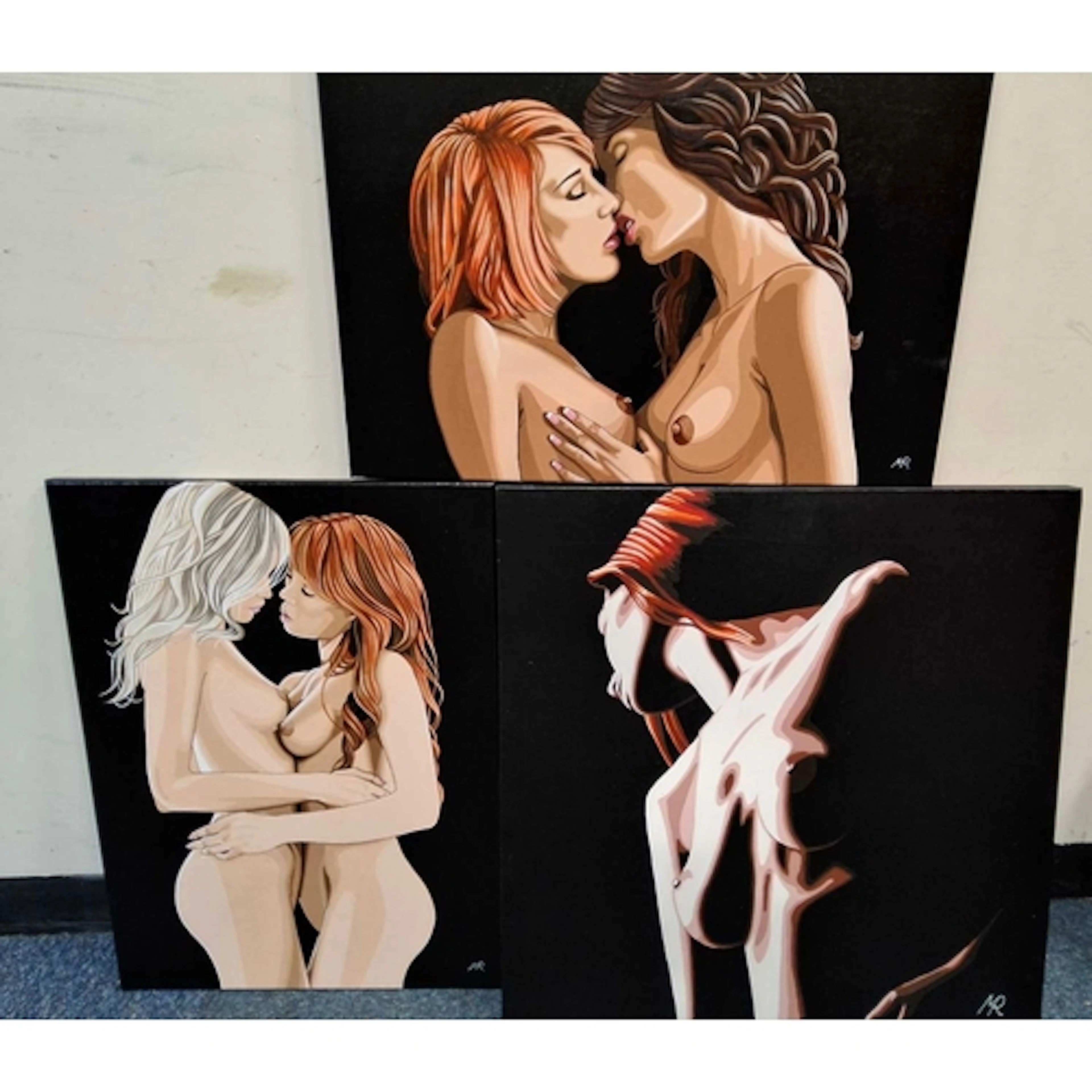 MARK ROBERTS (BRITISH CONTEMPORARY) THREE PROVOCATIVE EROTIC...