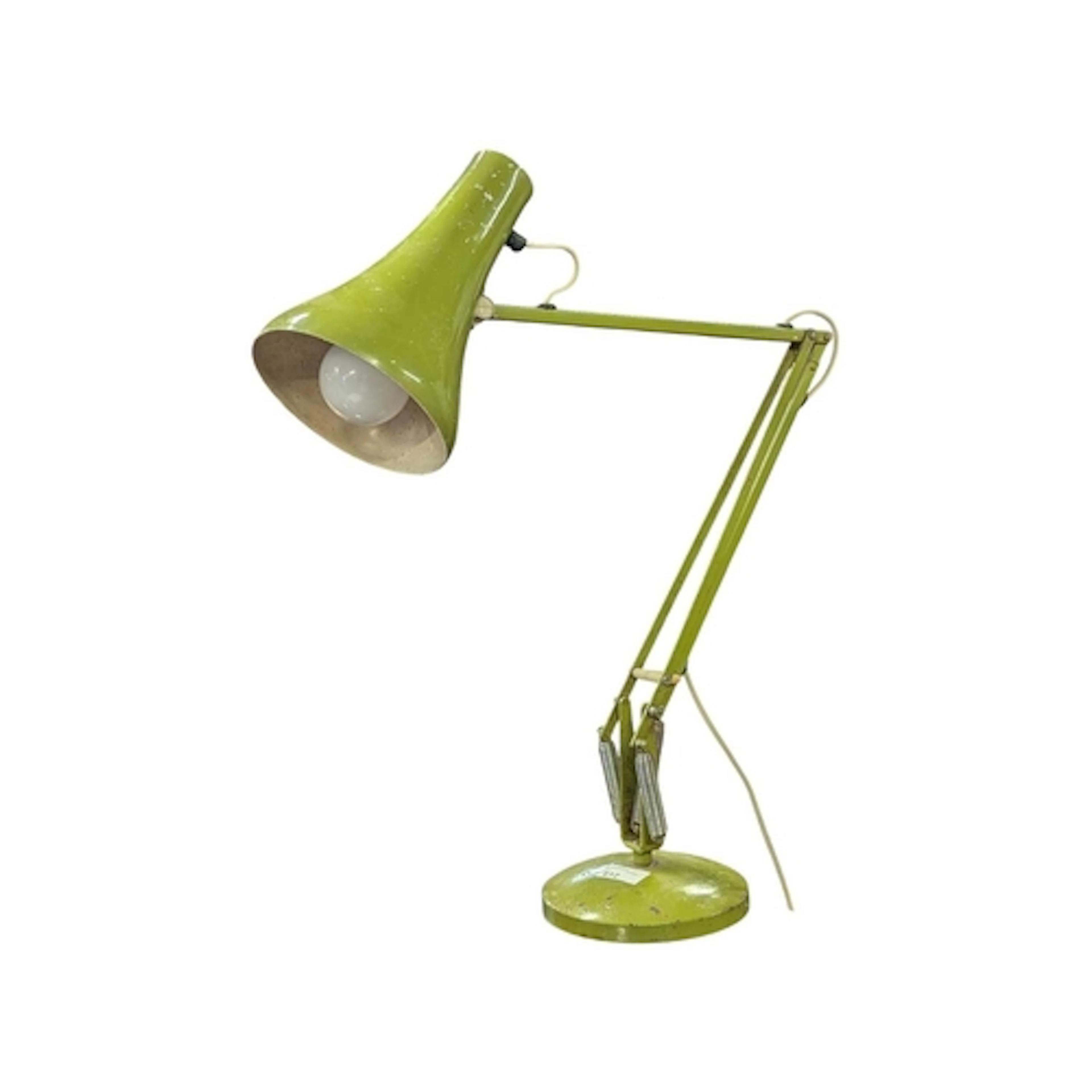 A vintage mid 20th century sage green industrial table lamp ...