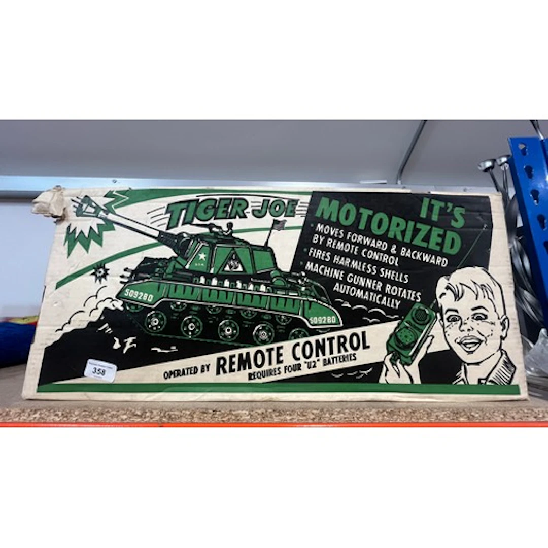 Boxed Tiger Joe remote control tank.