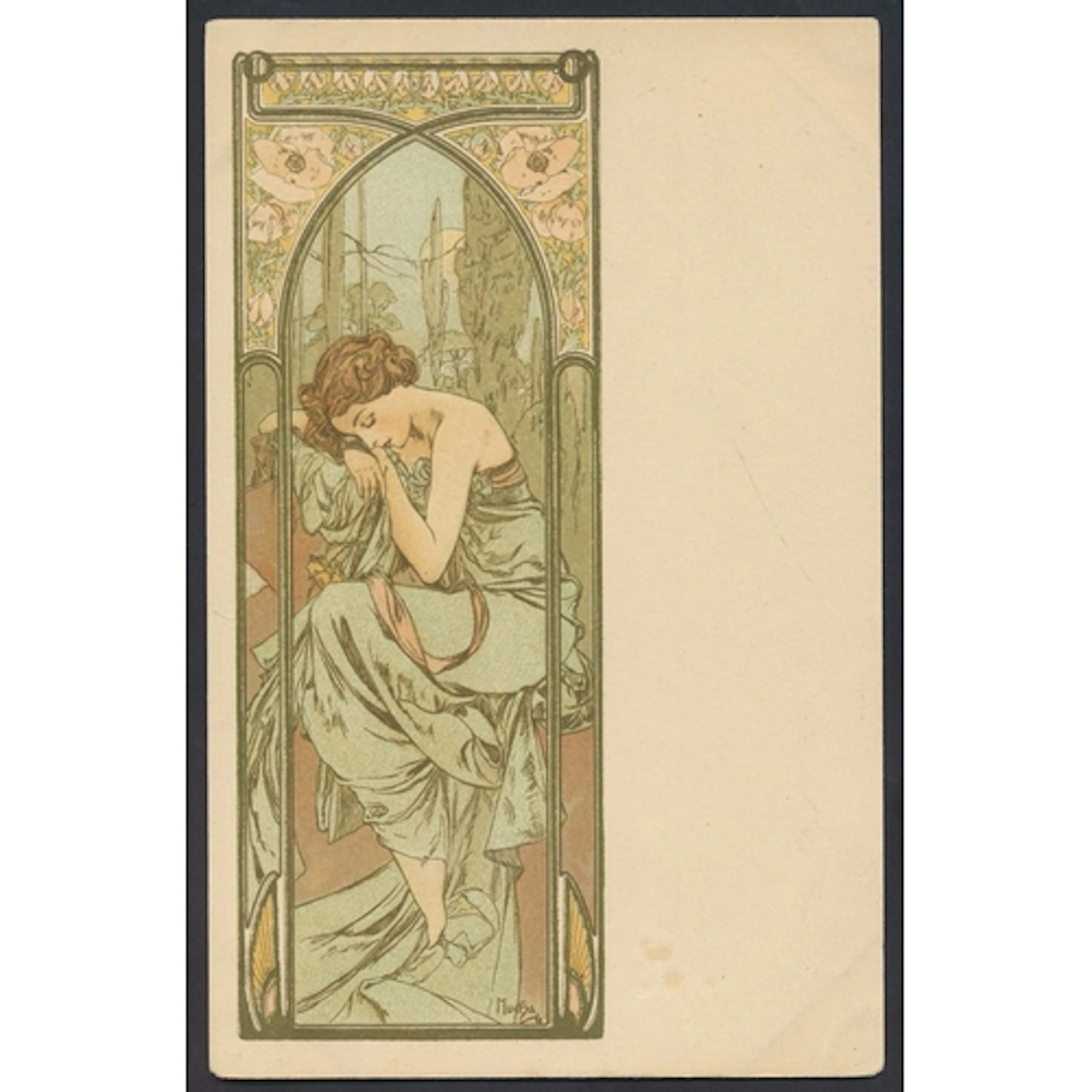 Alphonse Mucha. Art Nouveau colour lithographic ‘Repose of N...