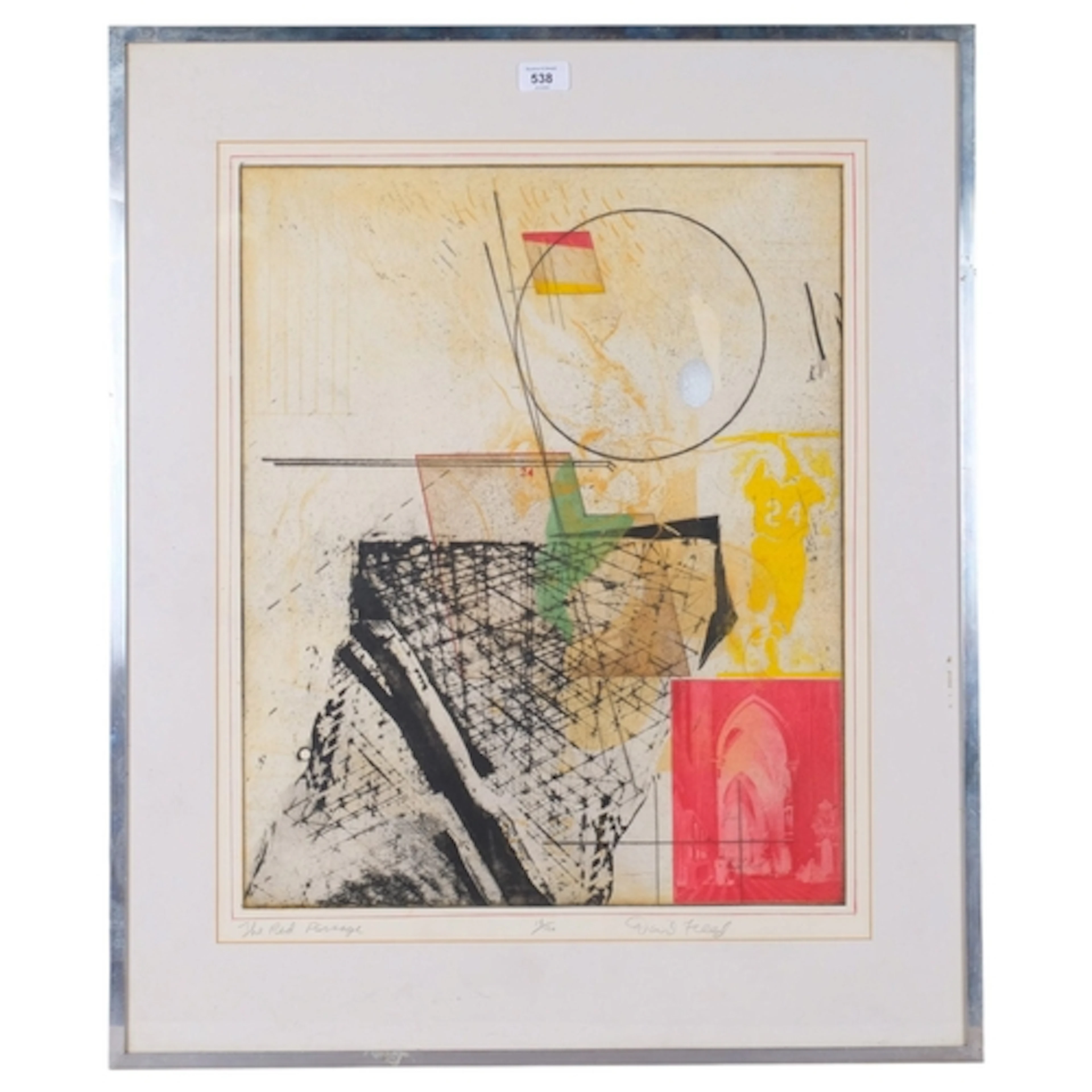 David Freed (born 1936), The Red Passage, colour etching, si...