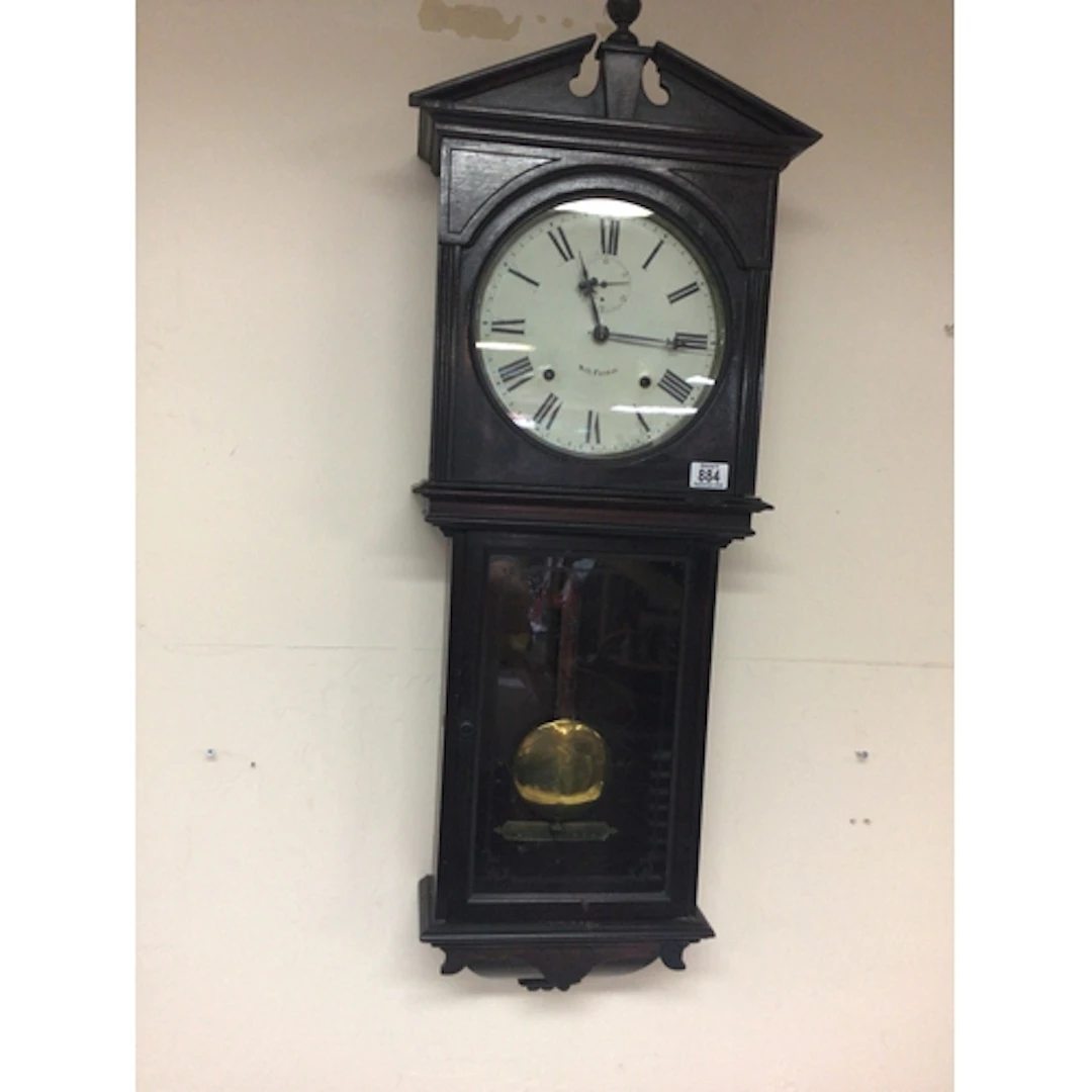 A Victorian American wall clock Seth Thomas with a visible p...