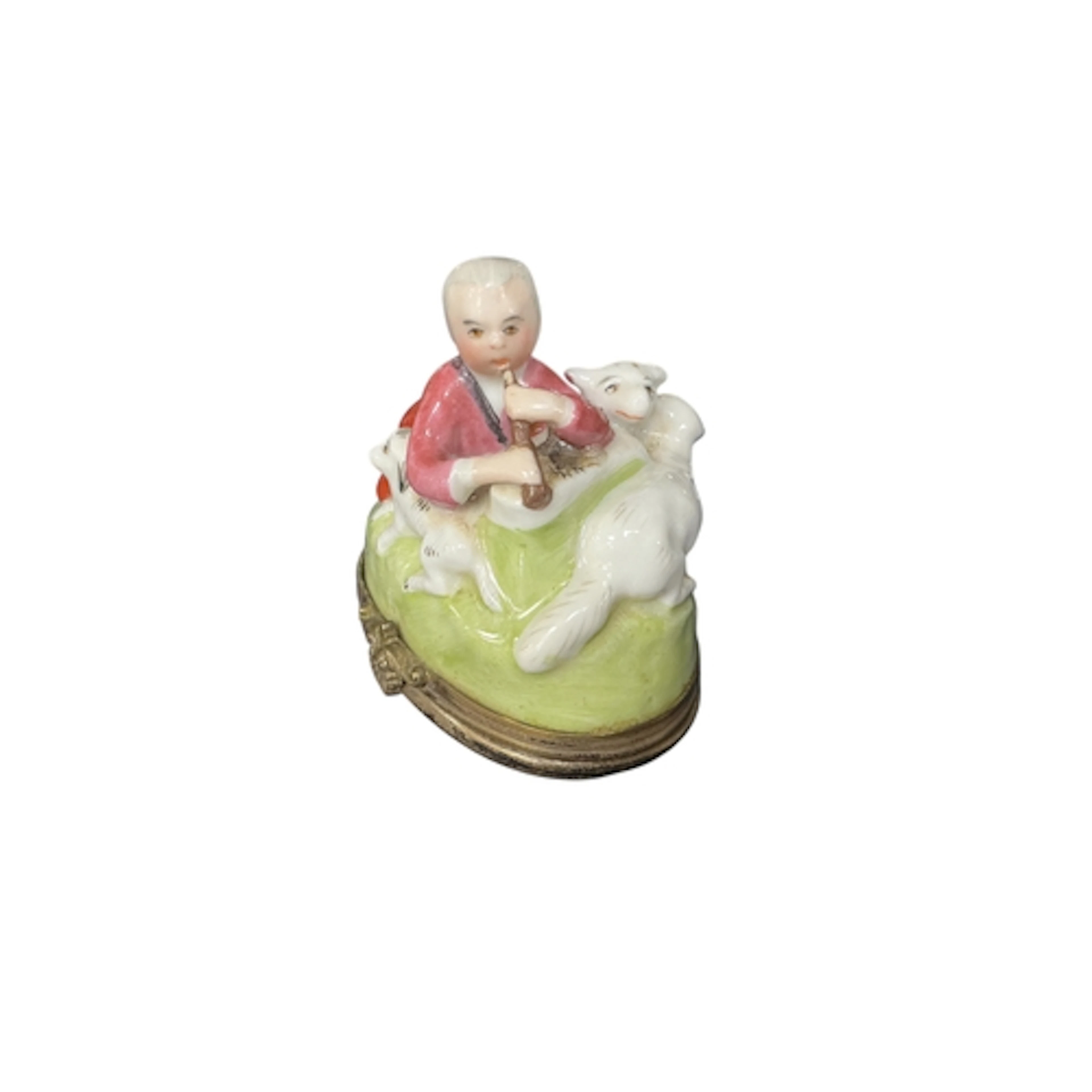 An 19th century continental soft paste porcelain bonbonniere...