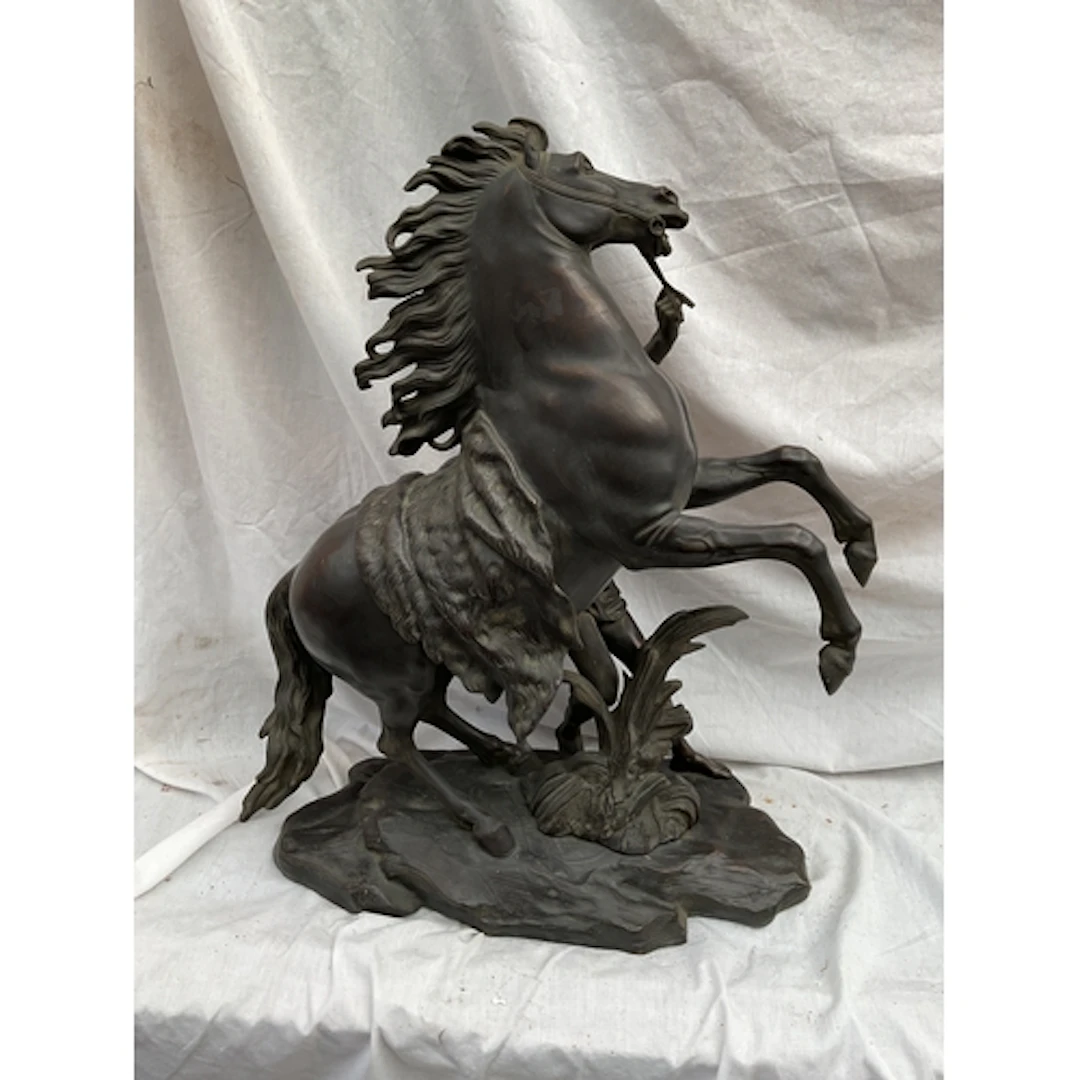 Large Bronze Marly horse after Coustou, very fine detail sig...
