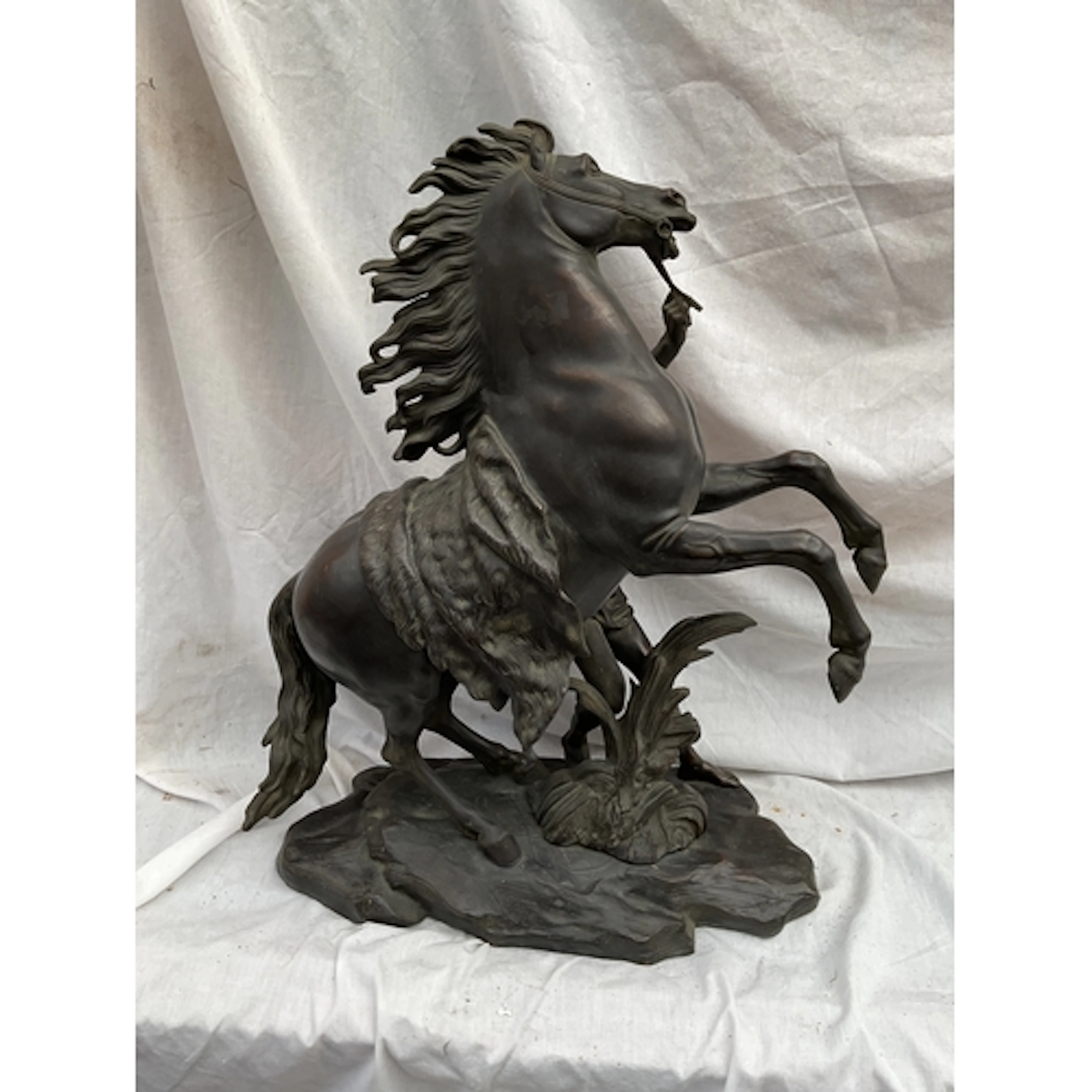 Large Bronze Marly horse after Coustou, very fine detail sig...