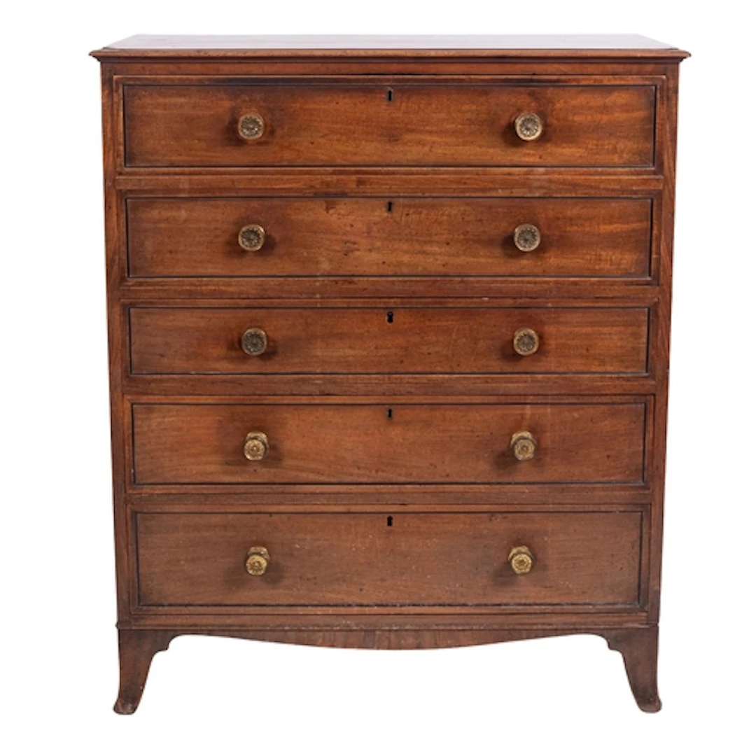 A Regency mahogany secretaire chest of drawers, early 19th c...