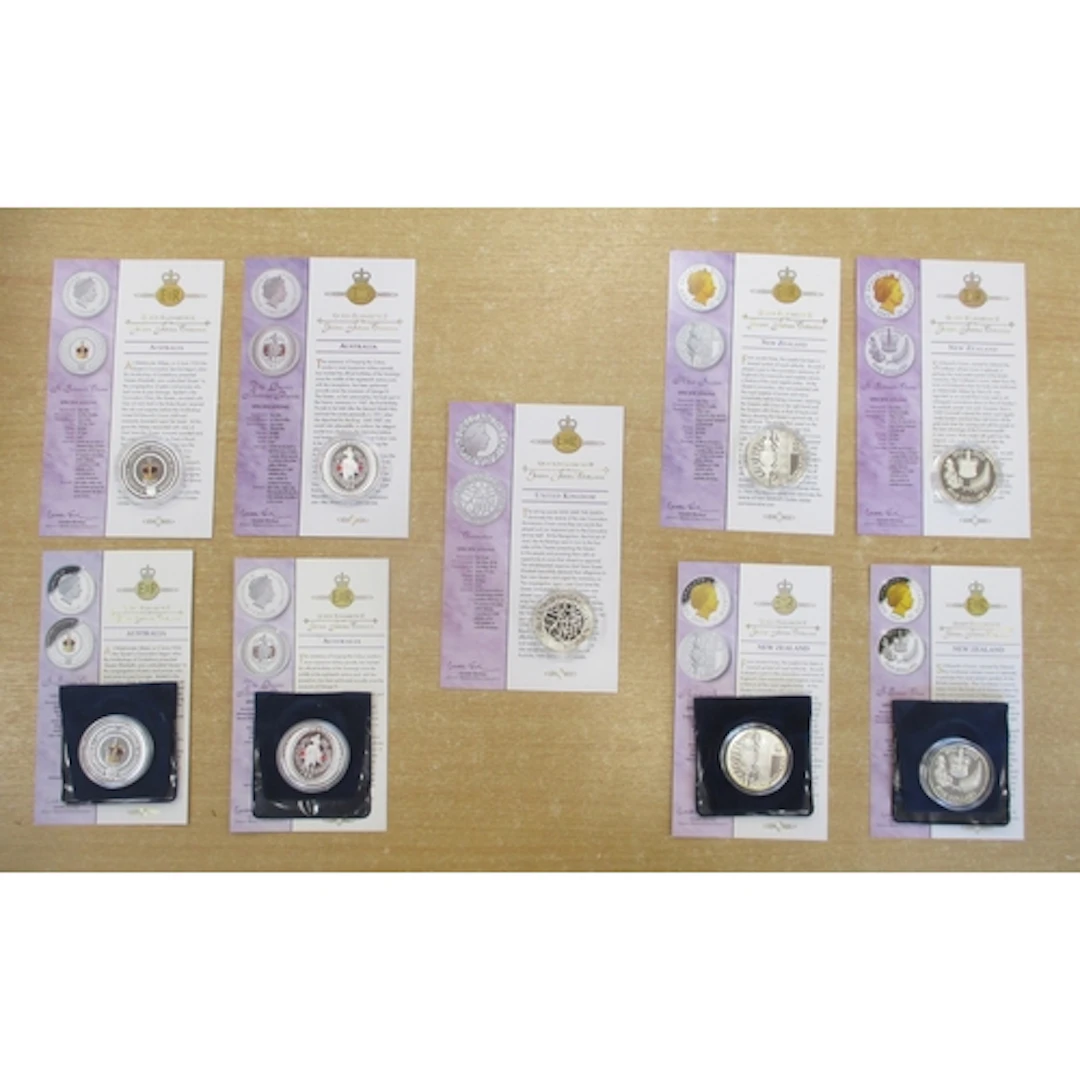 2002 Golden Jubilee collection of silver proof FDC issues in...