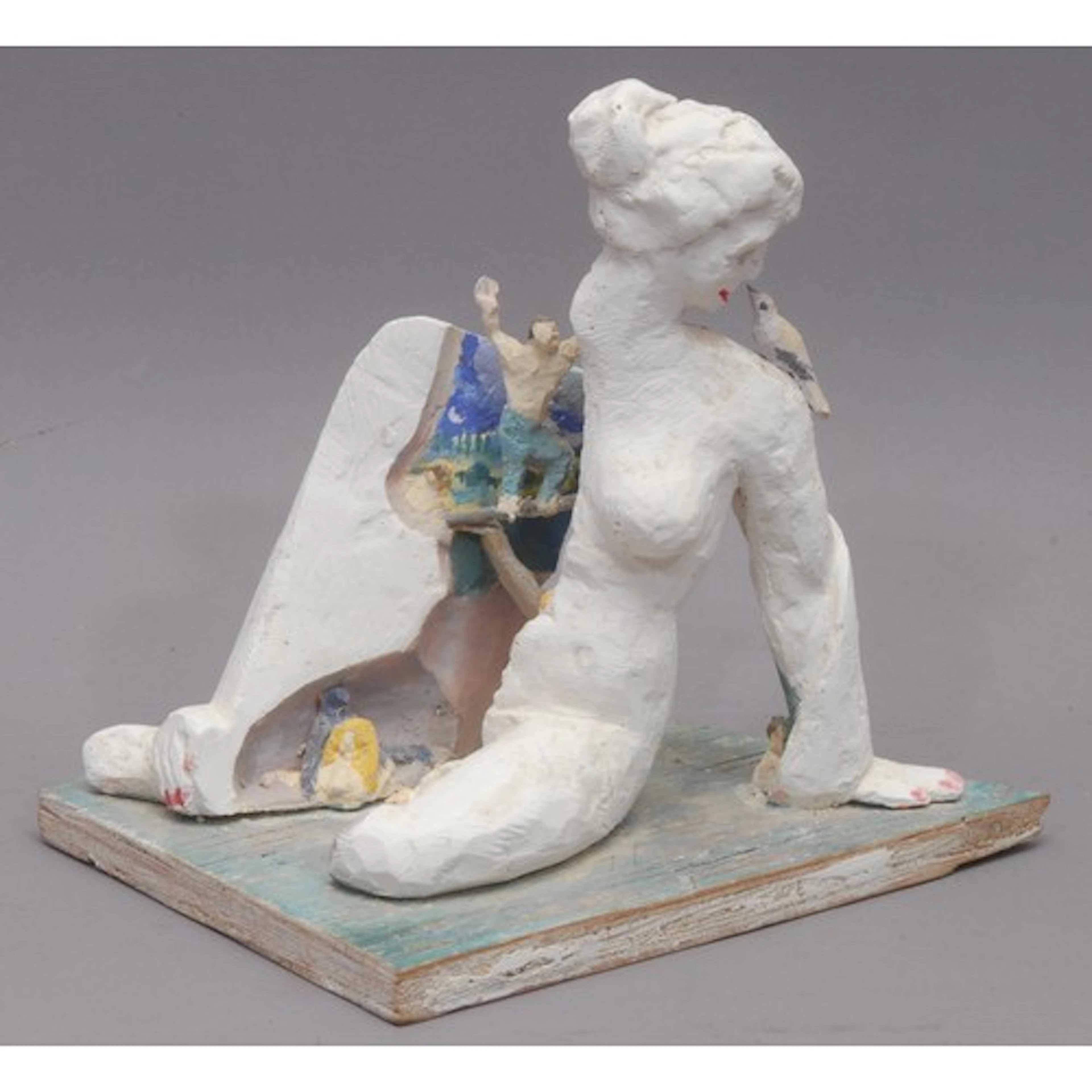 A French Surrealist style plaster sculpture, of a female nud...