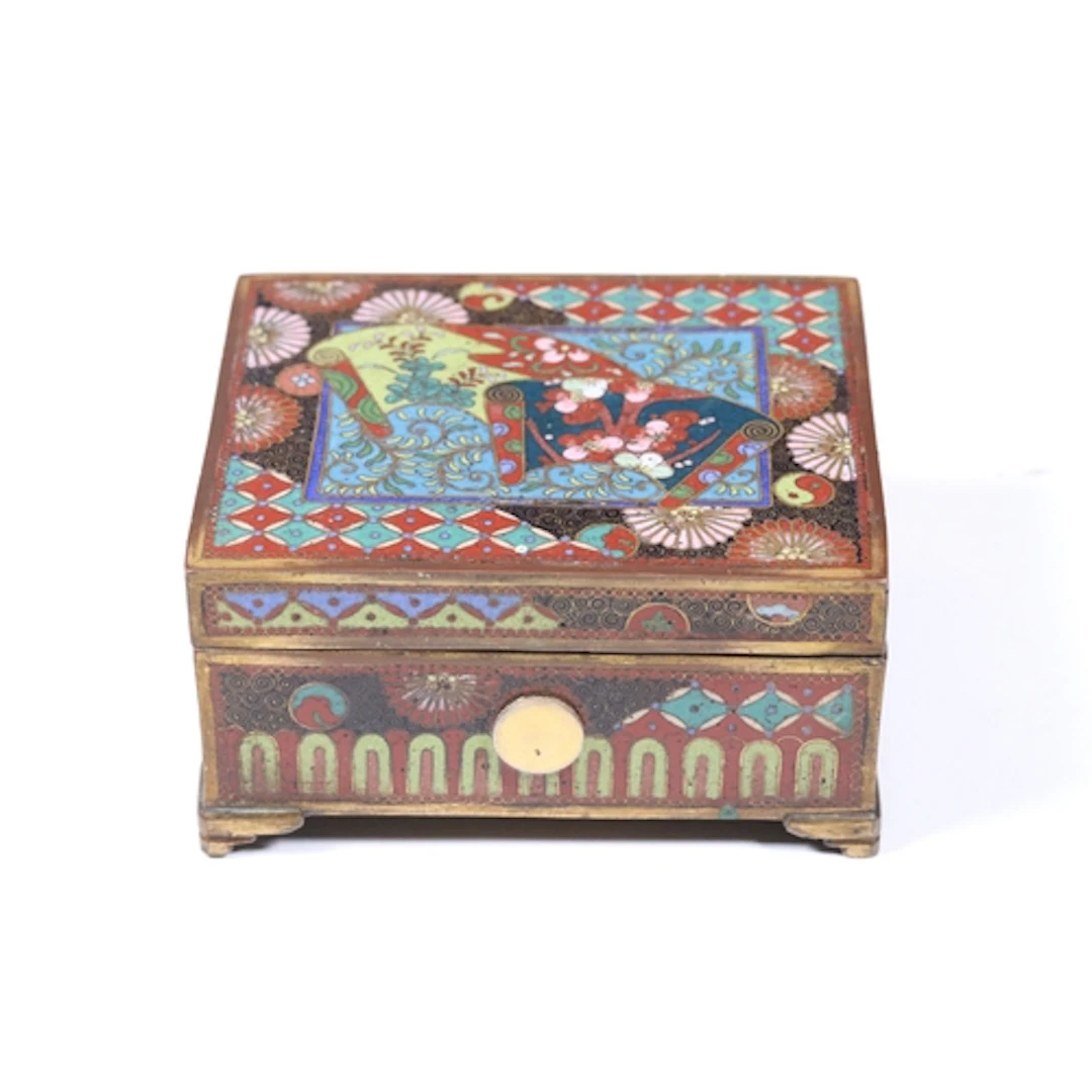 Late 19th century Japanese Meiji period box, of rectangular ...