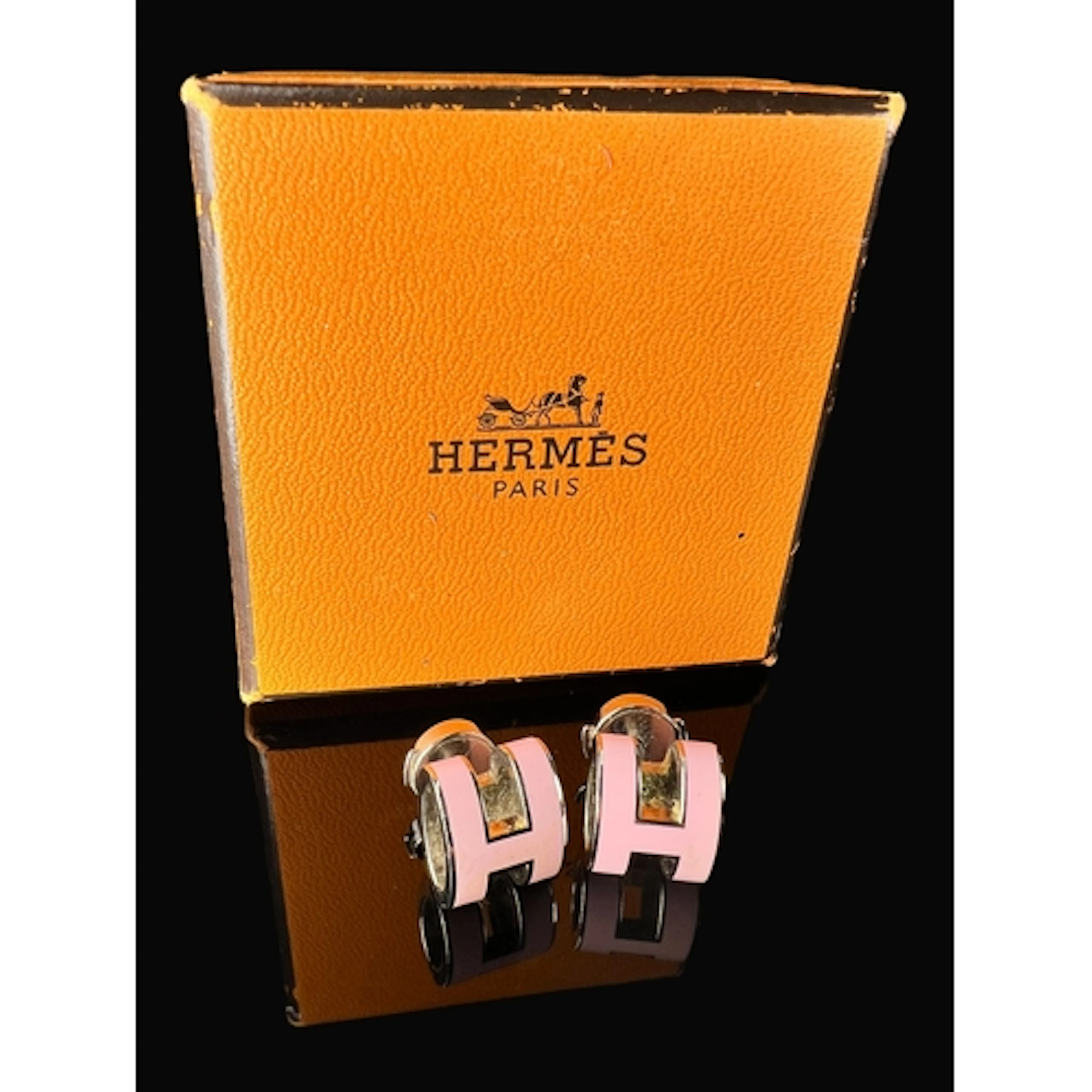 A pair of Hermes Paris Mini Pop H earrings, Palladium plated...