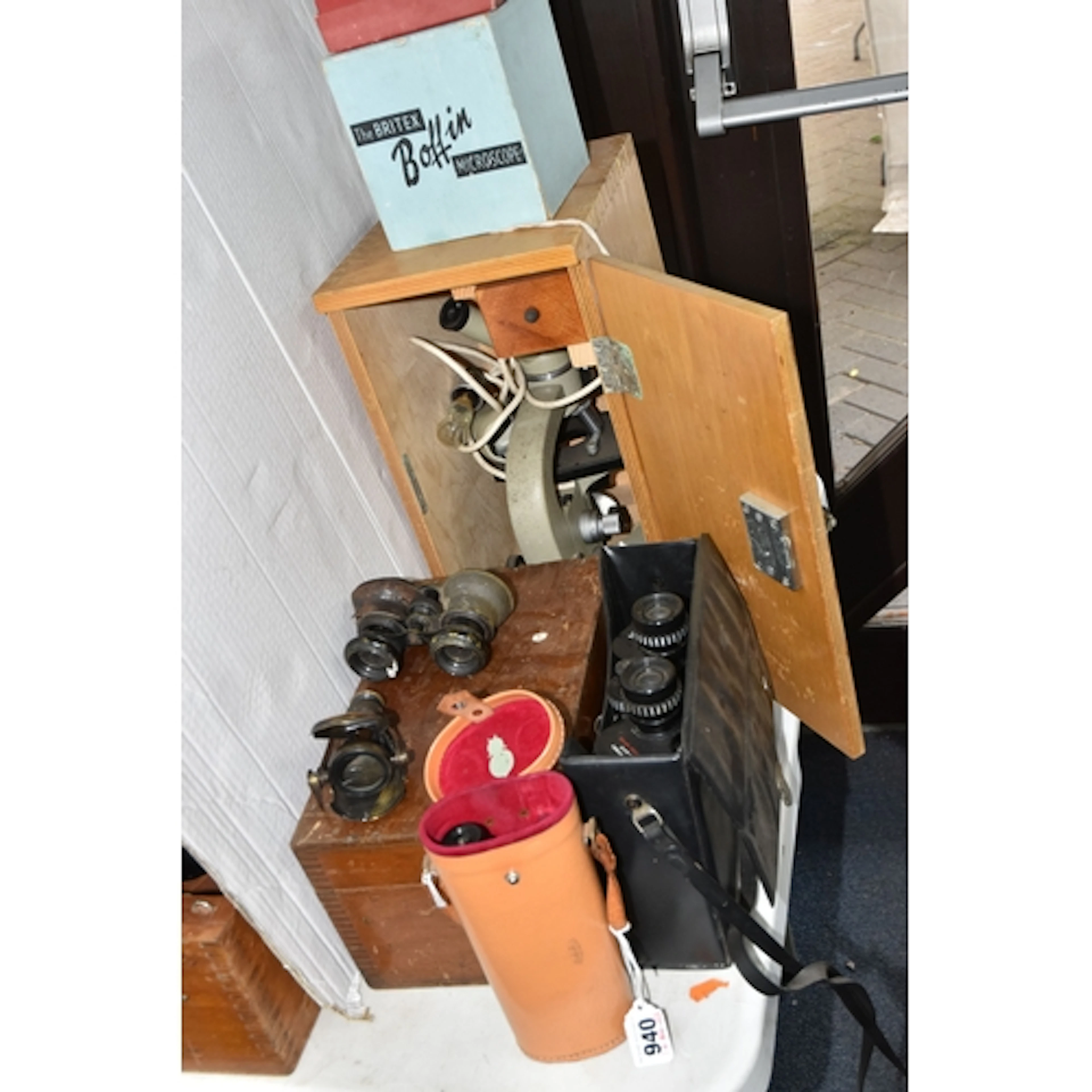 A COLLECTION OF ANTIQUE OPTICAL ITEMS, to include a R & J Be...