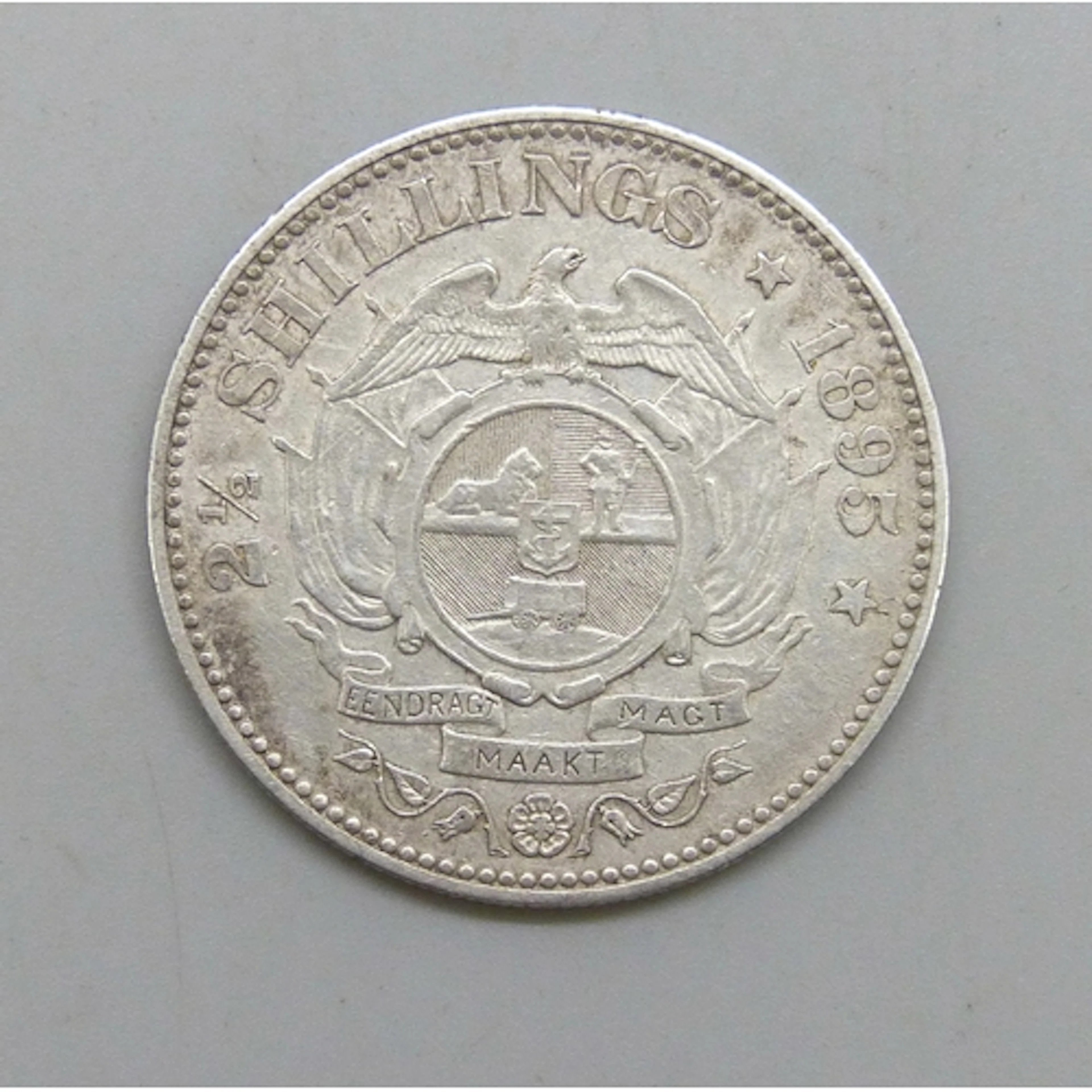 Coins - an 1895 South African Republic 2½ shilling