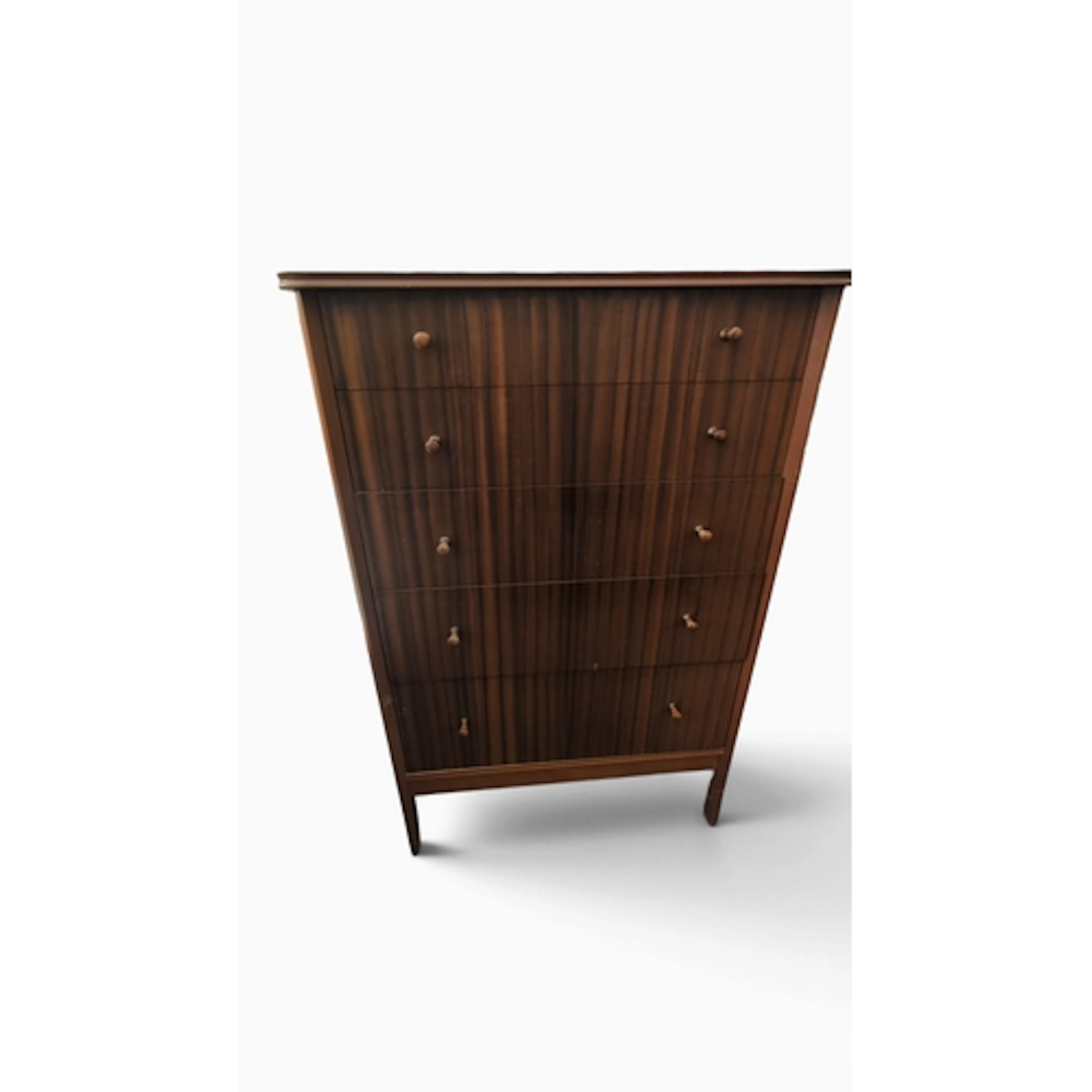 Vanson mid-century tall chest of five drawers, with striped ...