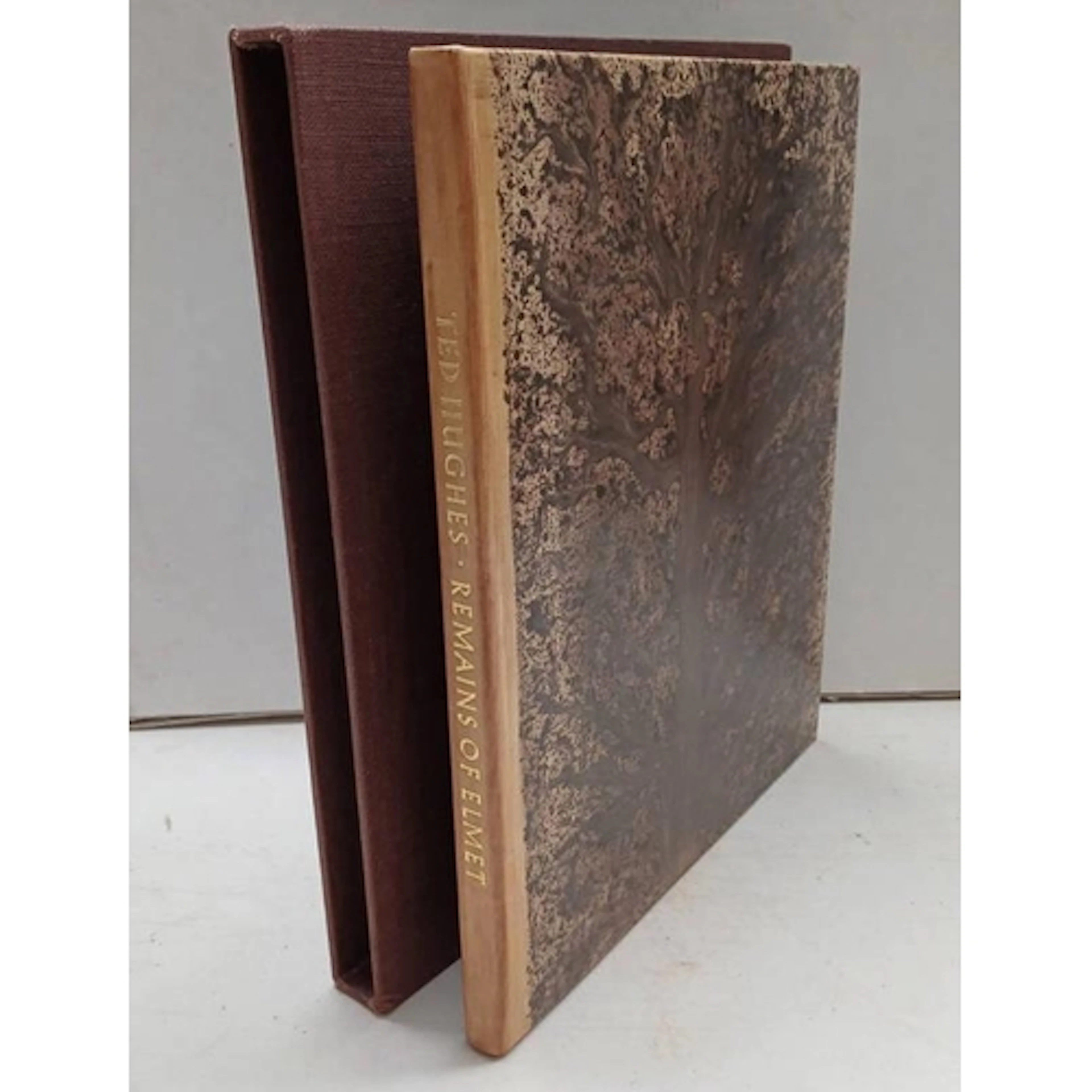 REMAINS OF ELMET BY TED HUGHES, FULLY LEATHER BOUND, LIMITED...