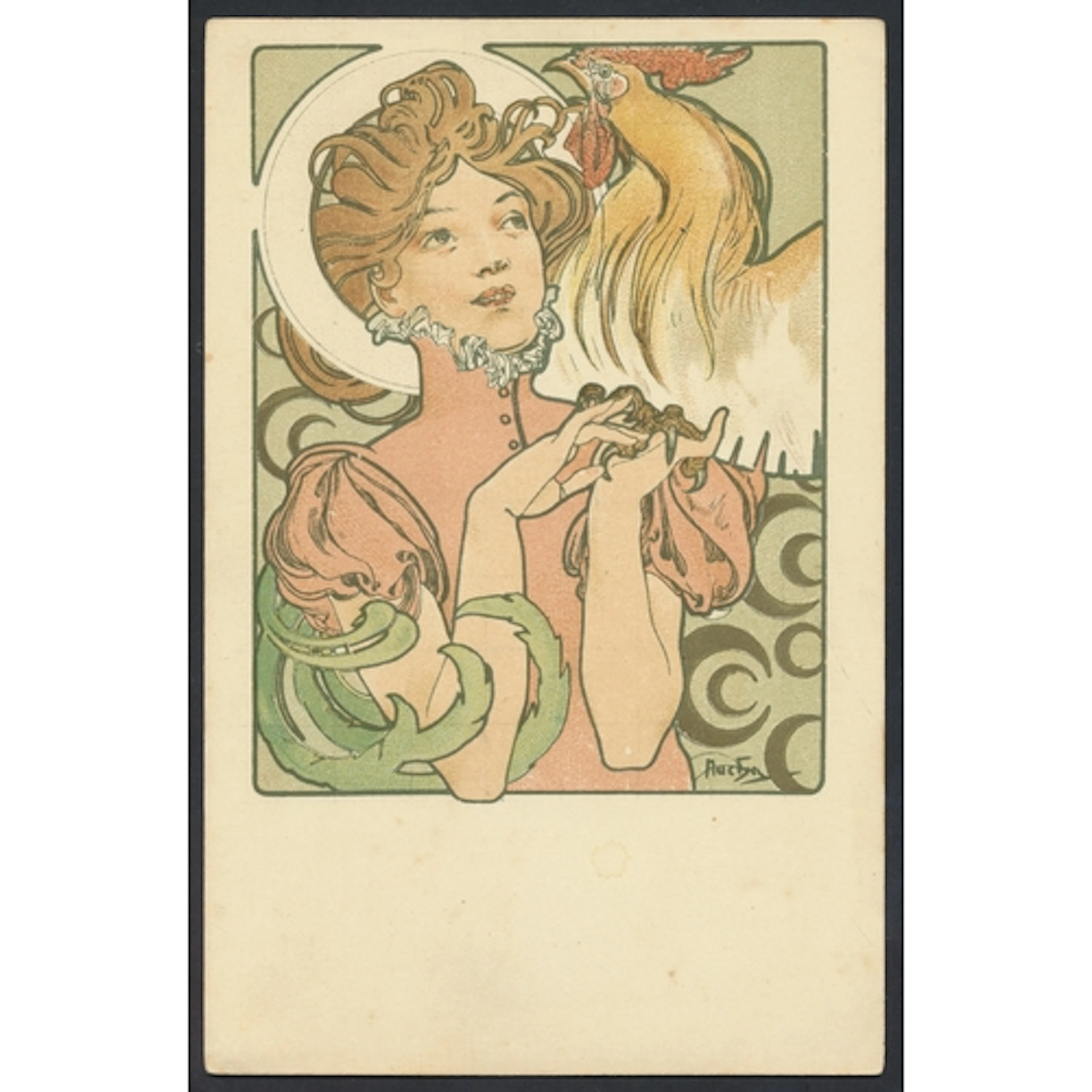 Alphonse Mucha. Art Nouveau colour lithographic ‘Cocorico Co...