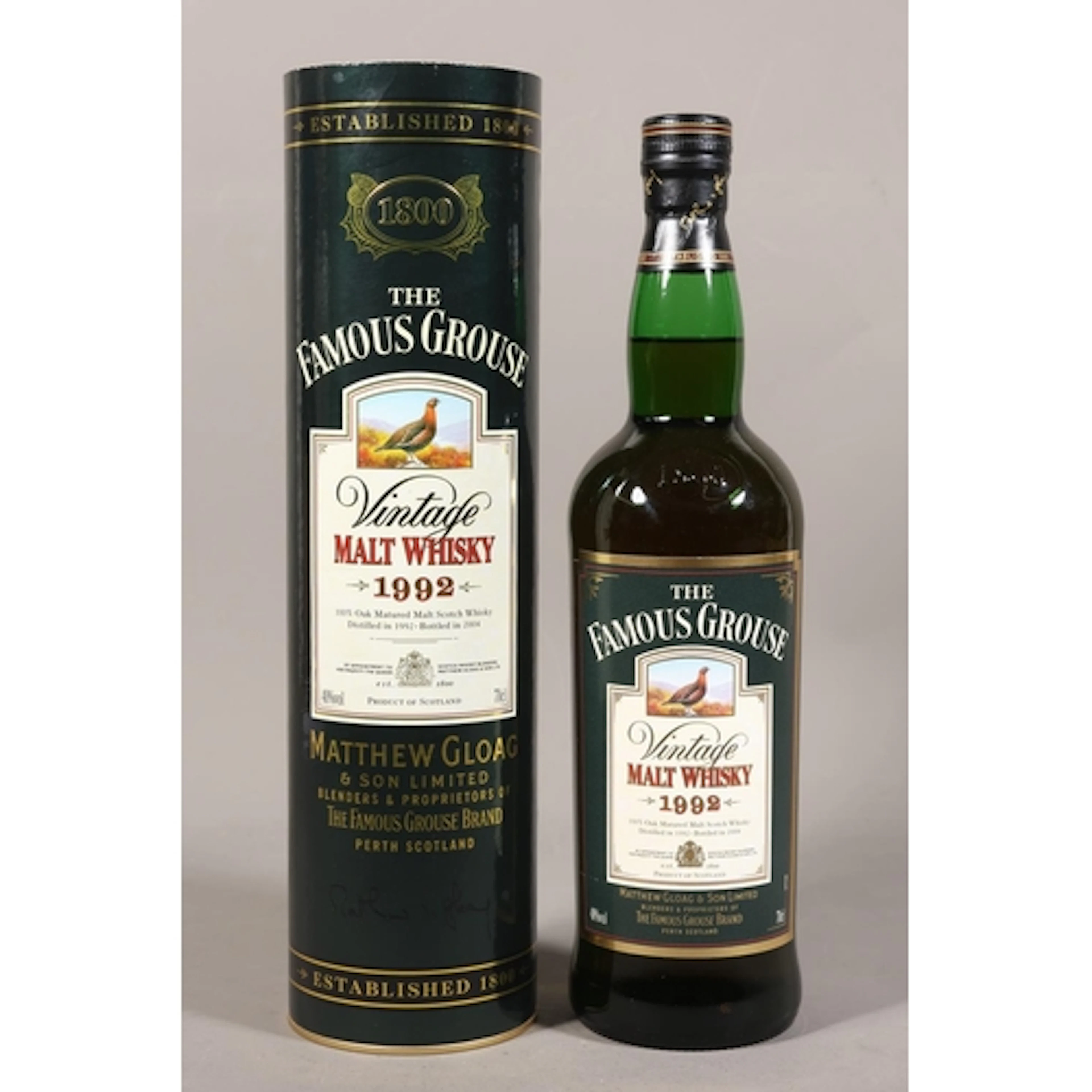 THE FAMOUS GROUSE 1992 11 or 12 year old vatted malt Scotch ...