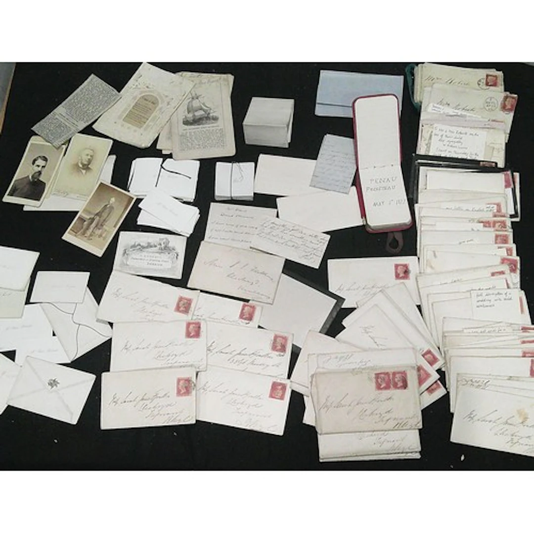 Victorian ephemera group consisting of letters between Sarah...