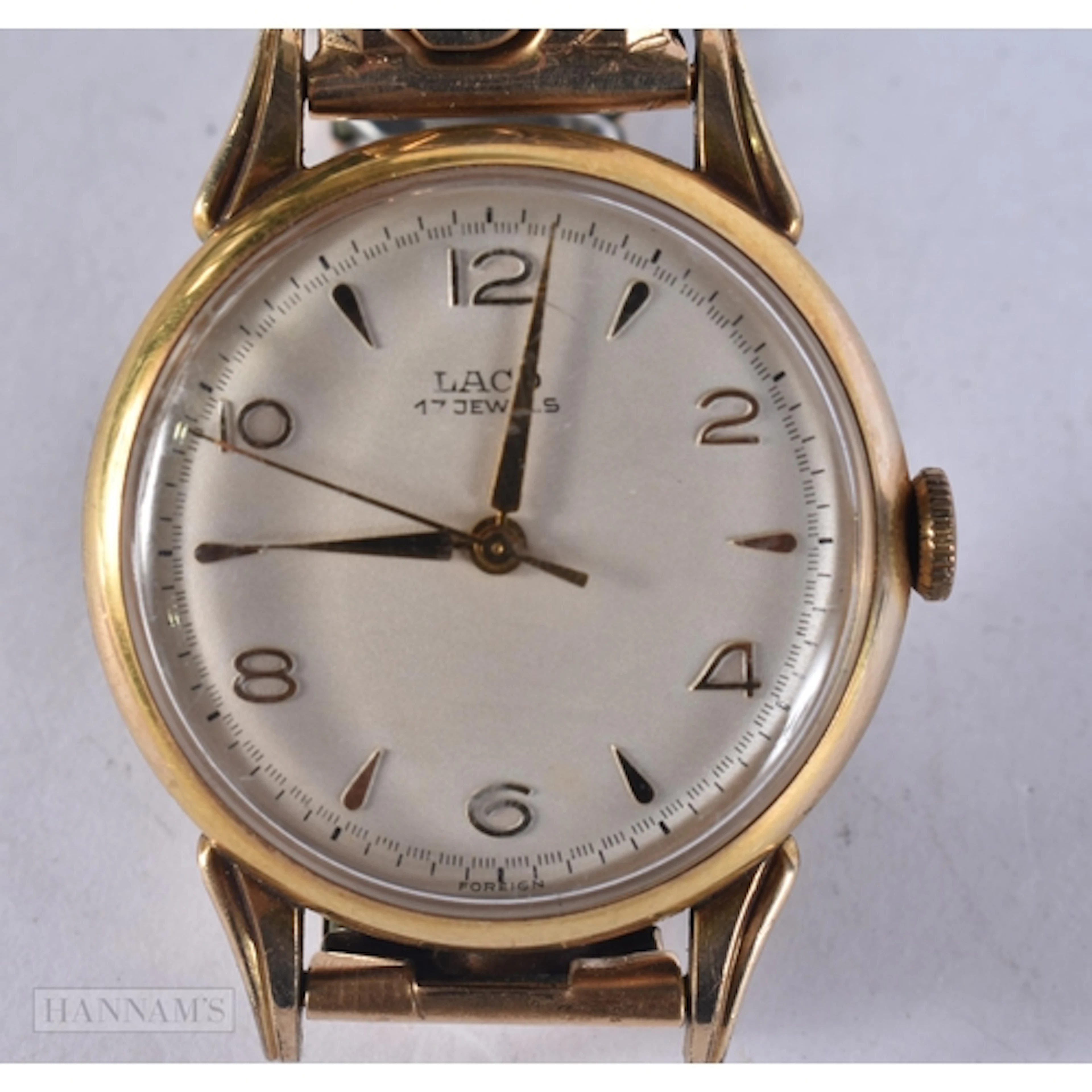 Laco 17 Jewel 20 Micron Gold Plated Hand Wind Watch Working