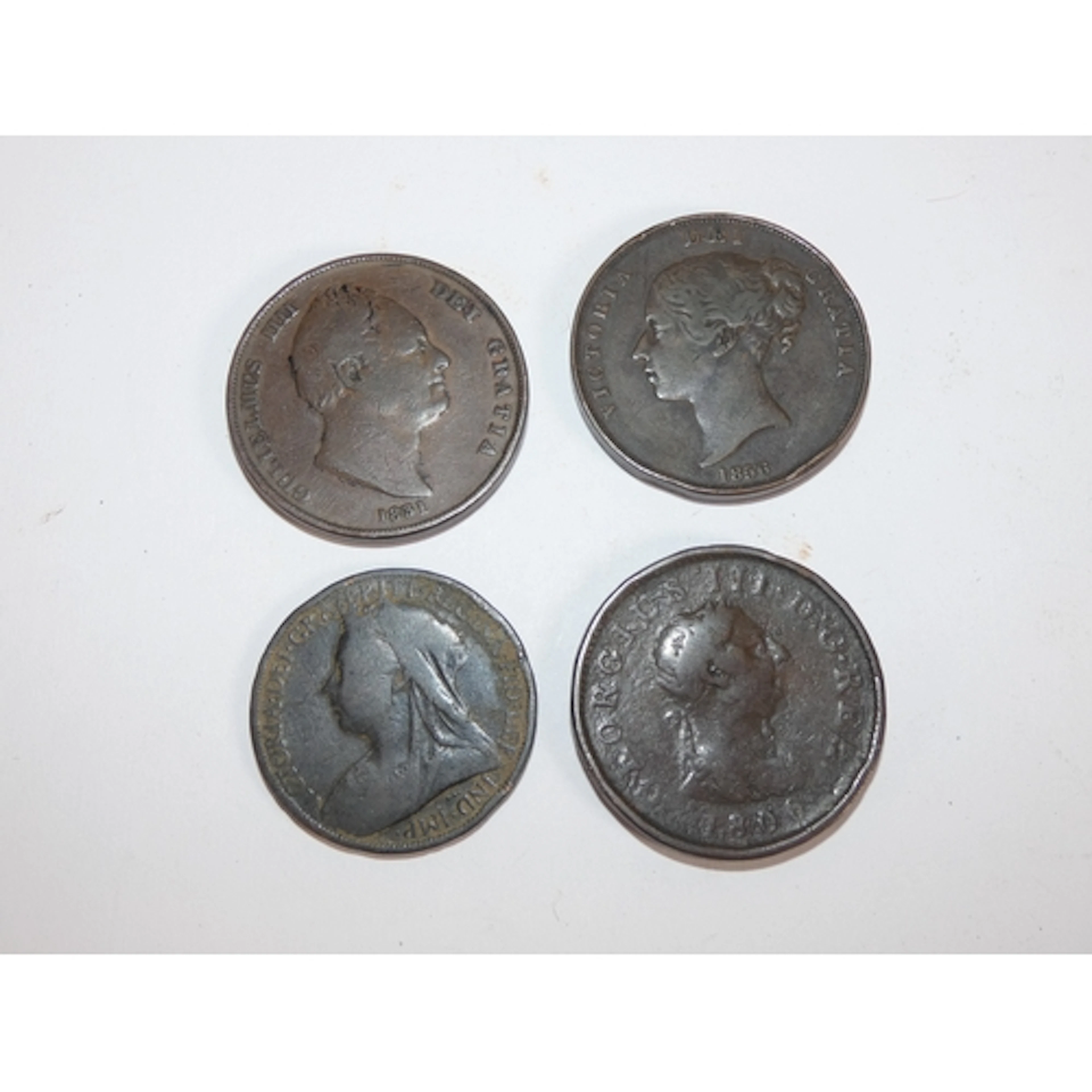 Regency, William IV and Victorian period copper coins, 1806,...