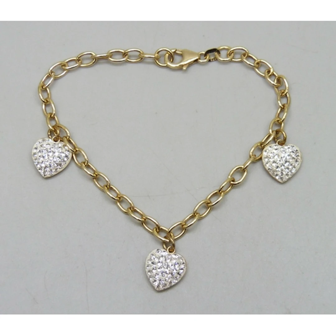 A 9ct gold heart design bracelet, 3.7g, 18.5cm