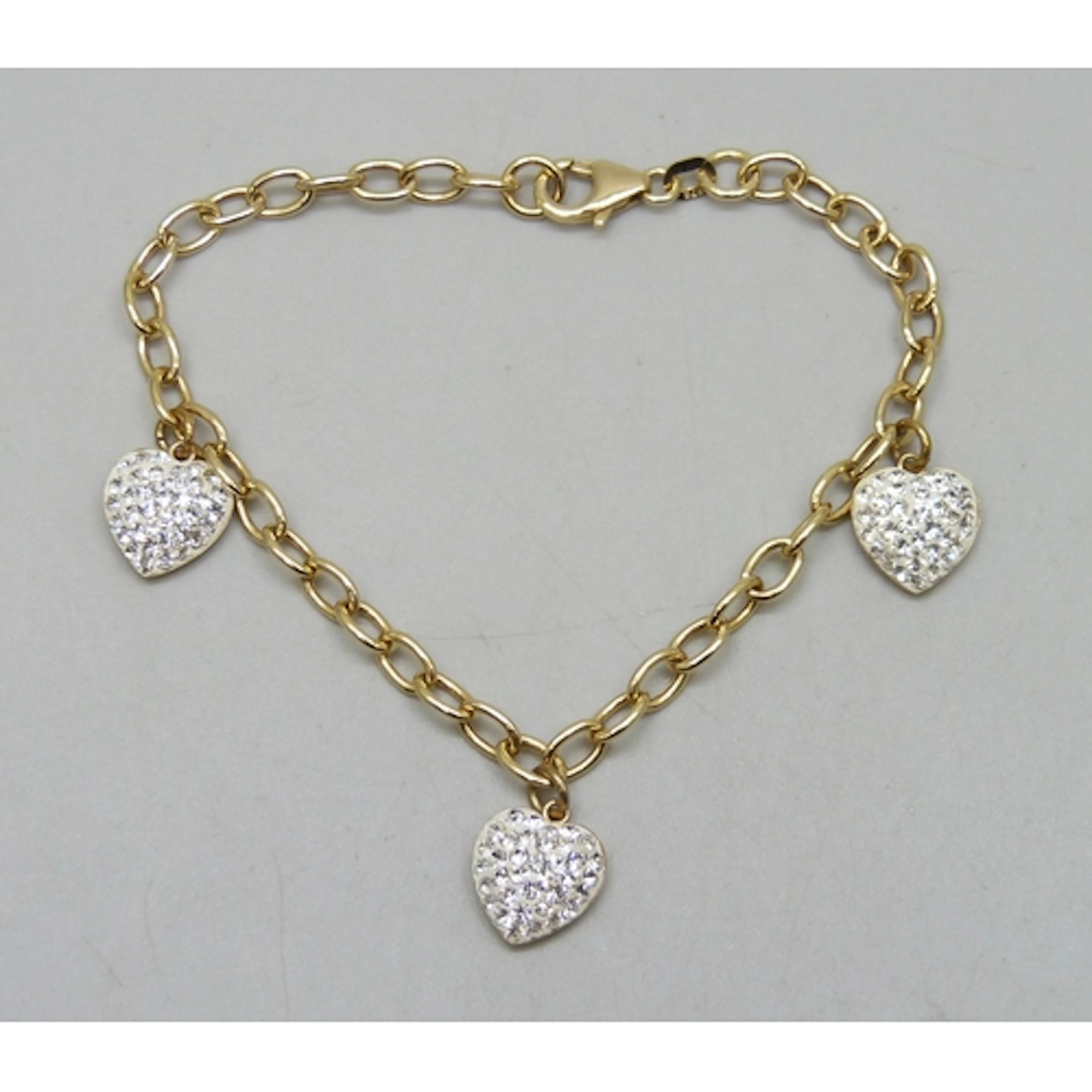 A 9ct gold heart design bracelet, 3.7g, 18.5cm