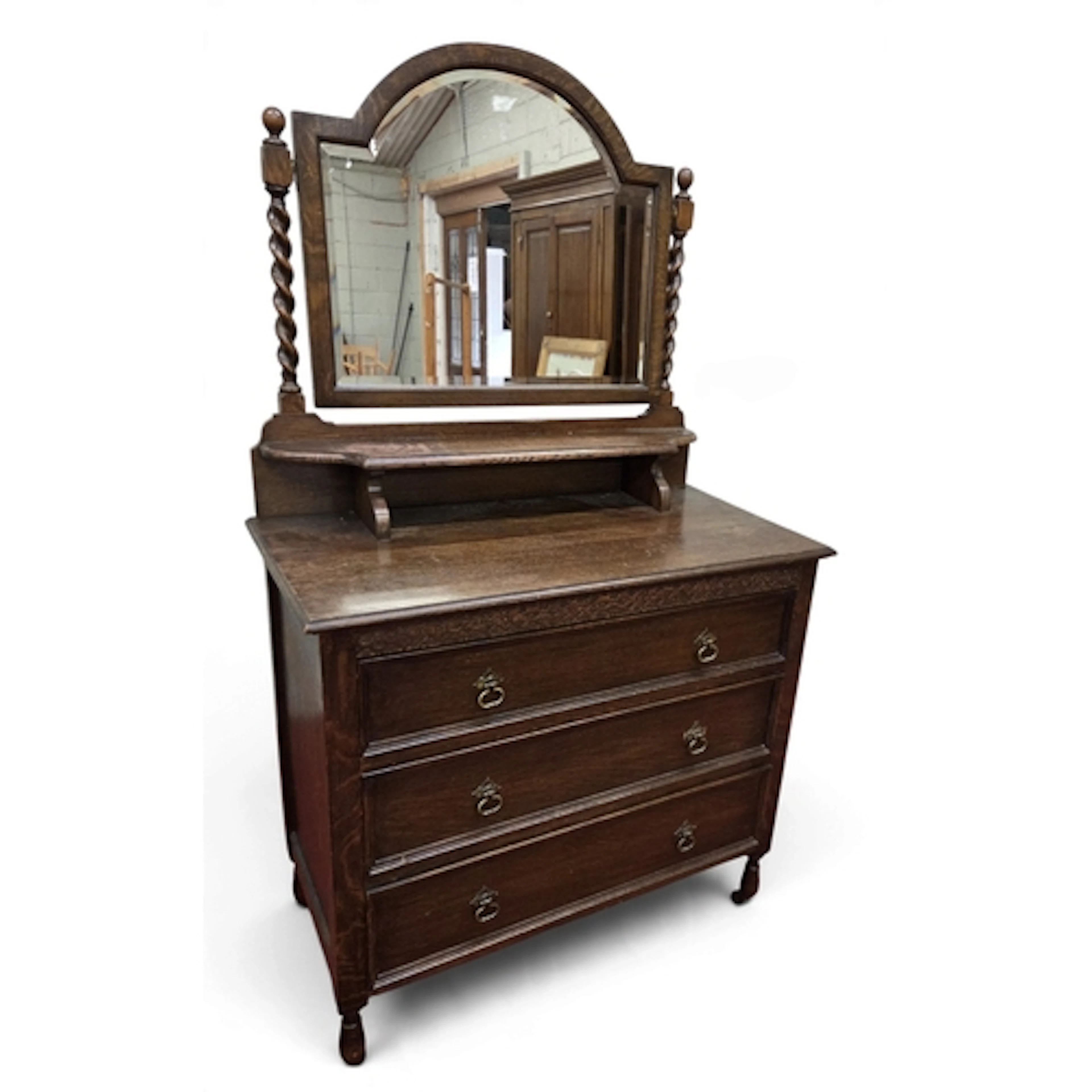 An early 20th Century Oak Dressing Table along with a matchi...