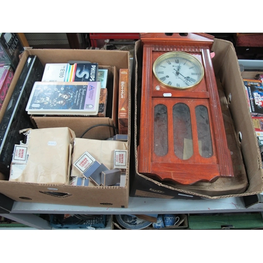 Collectables, including wooden-cased 31-day mechanical wall ...