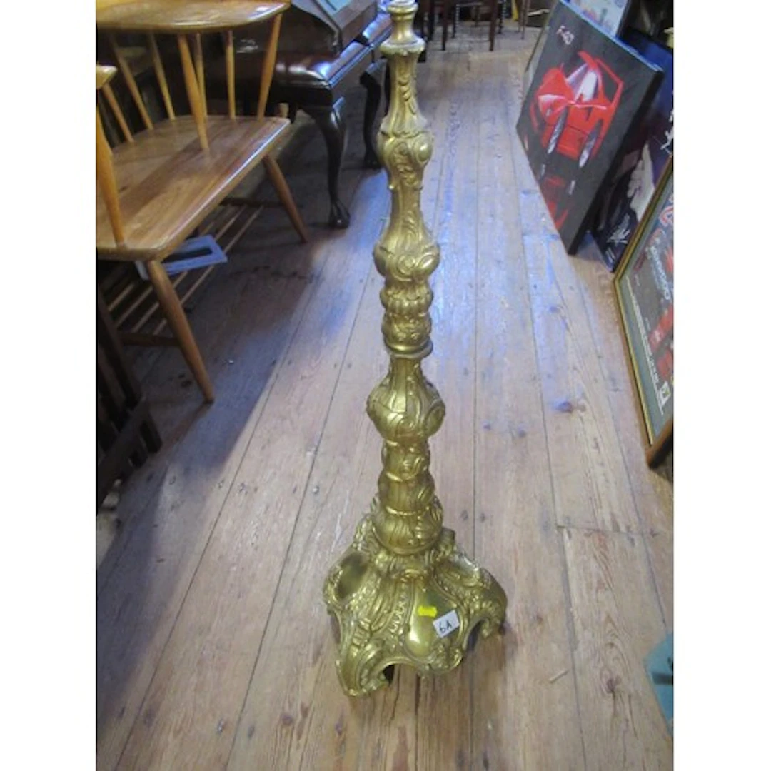A gilt metal stand , 31ins