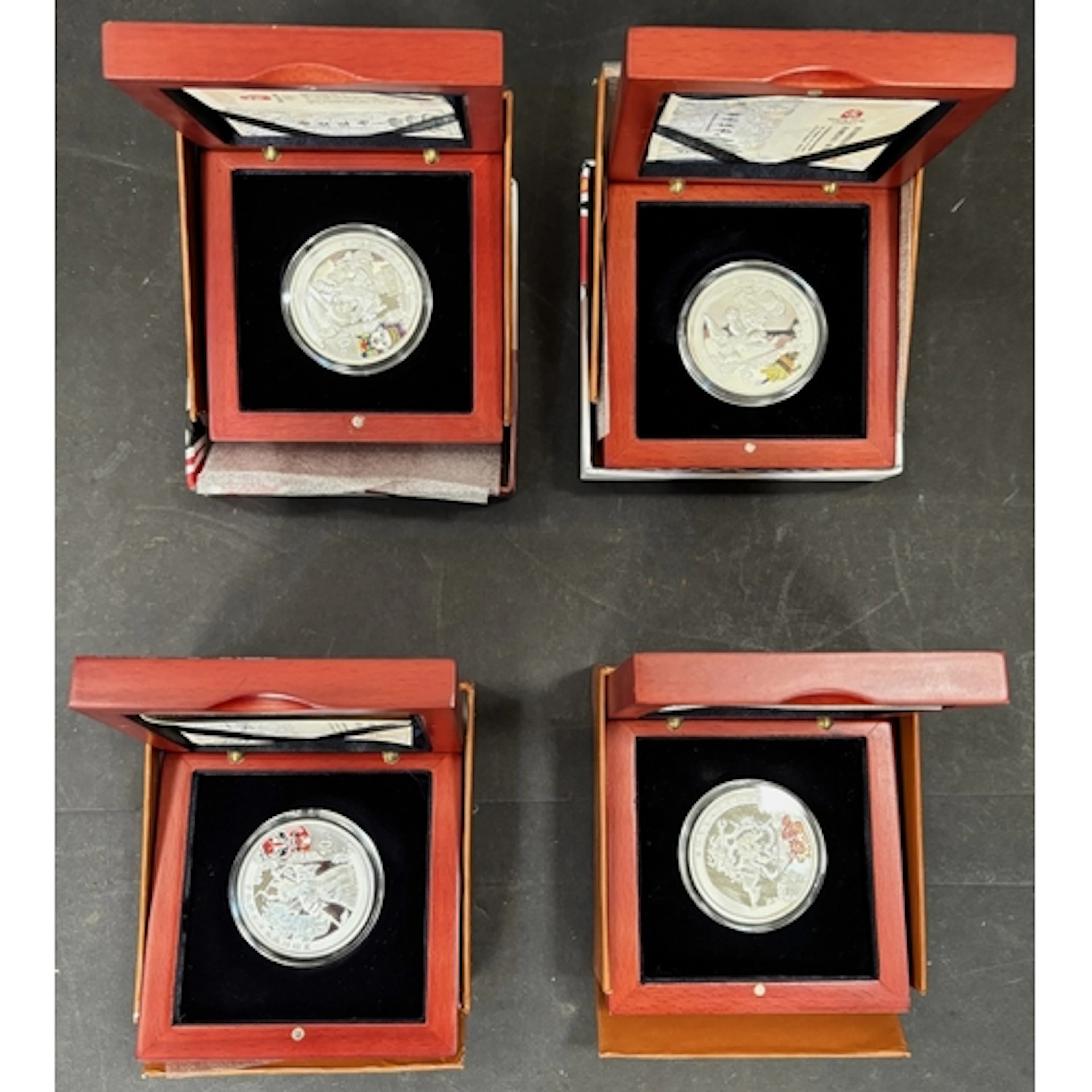 A set of 4 2008 Official Commemorative Silver Coins for the ...