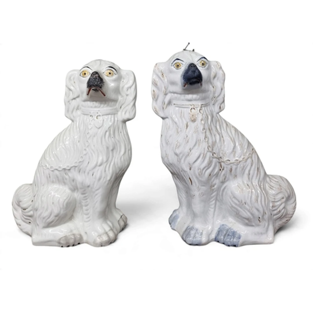 A pair of 19th Century Staffordshire Dogs. H 33 cm approx.