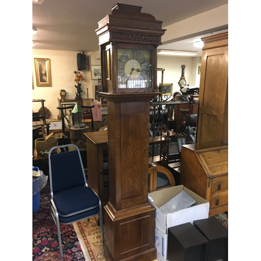 A 20th century long case clock Hutt & Holland, 200cm tal...