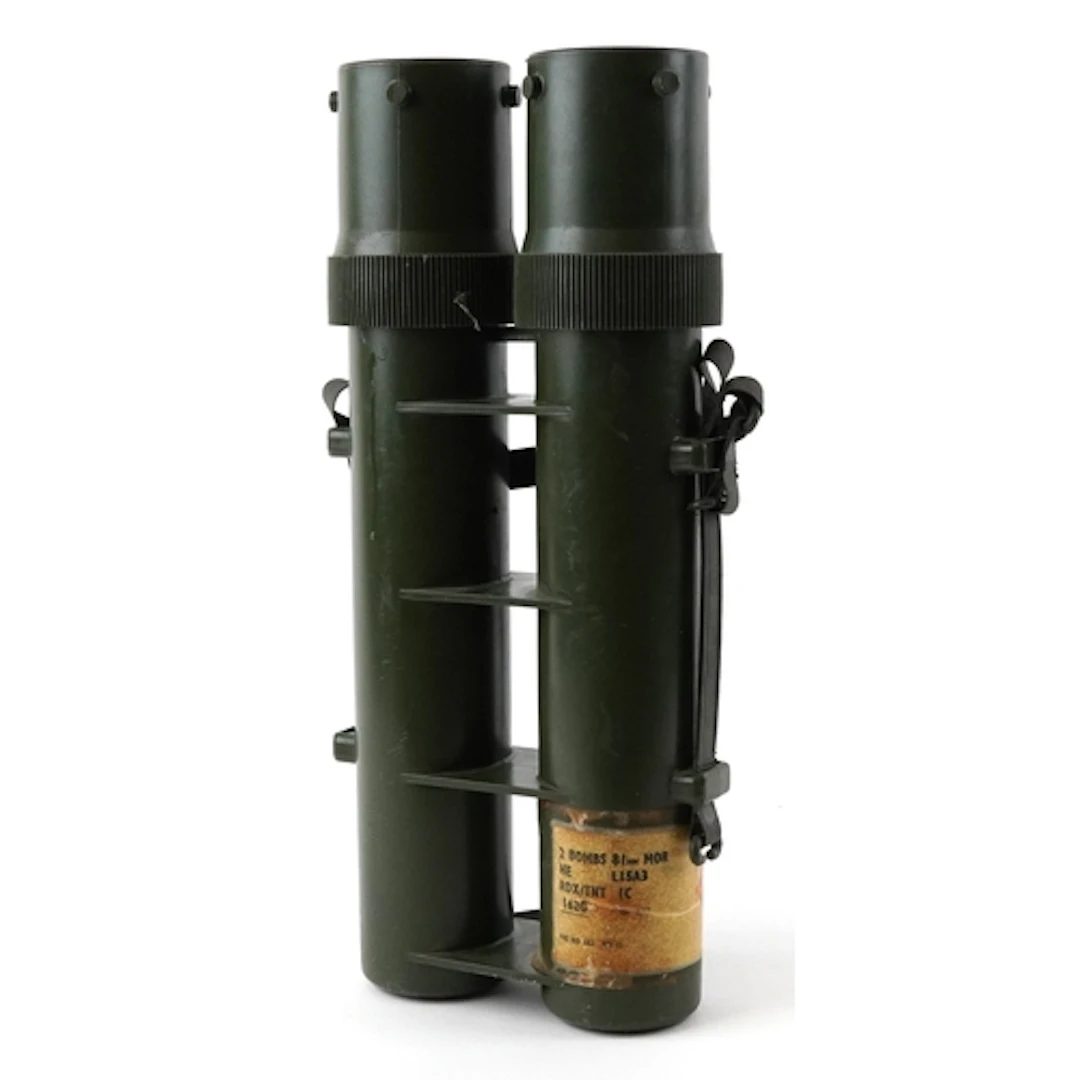 British military interest 81mm mortar bomb double case, 54cm...