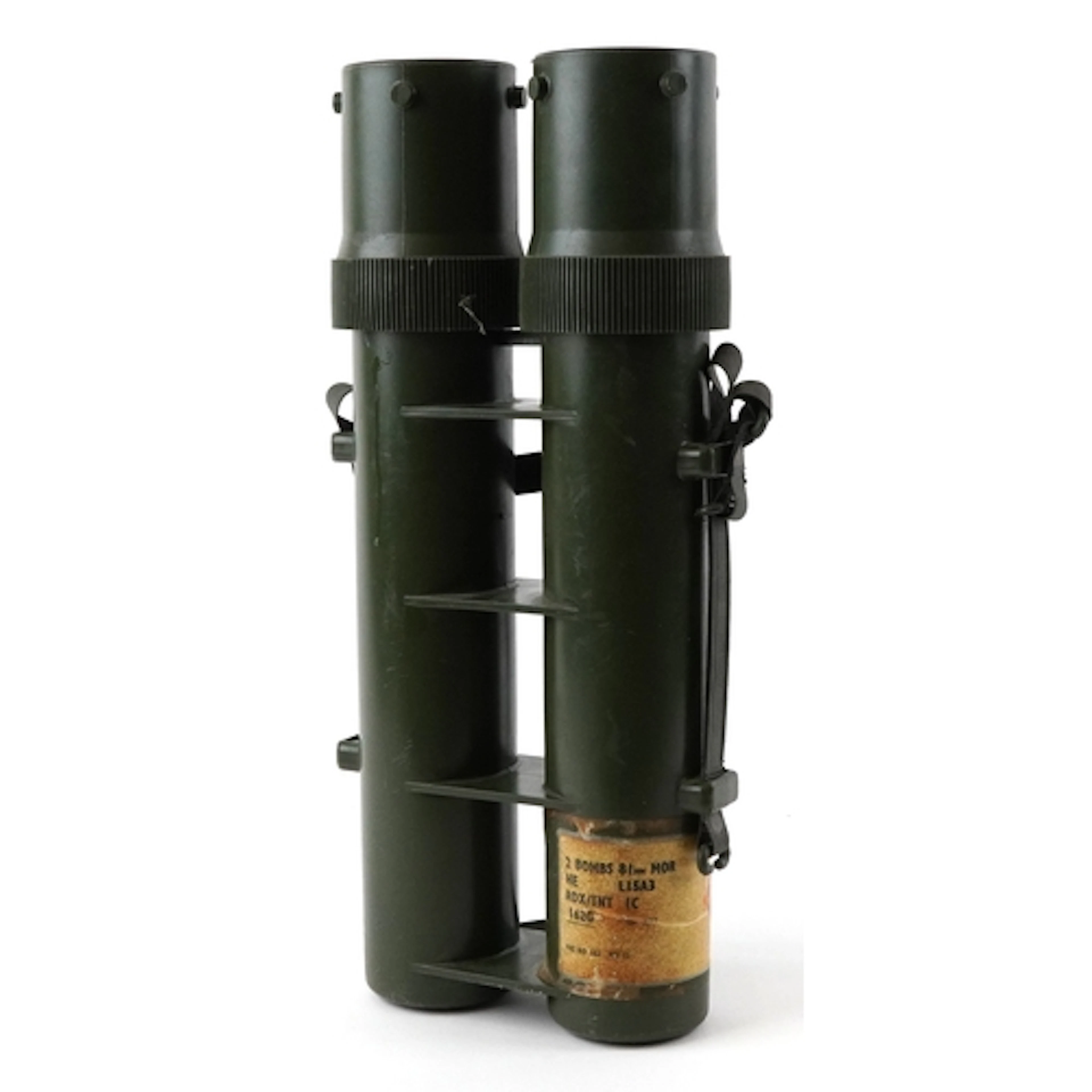 British military interest 81mm mortar bomb double case, 54cm...