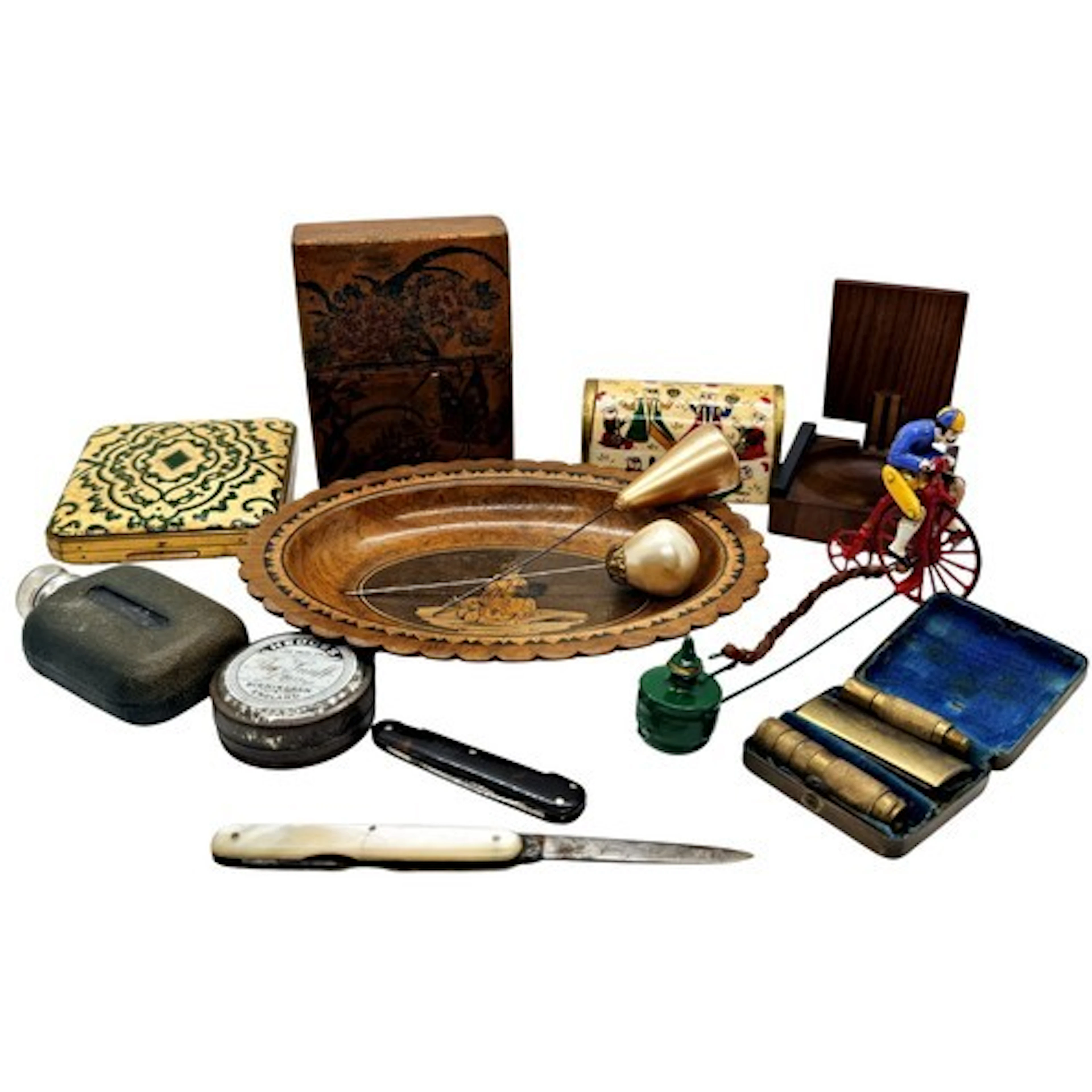 A group of various collectables to include a cold painted 'f...