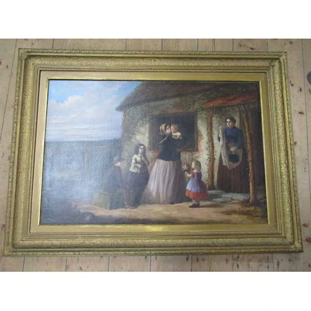 G. Turner, oil on canvas, 19th century scene of cottage and ...