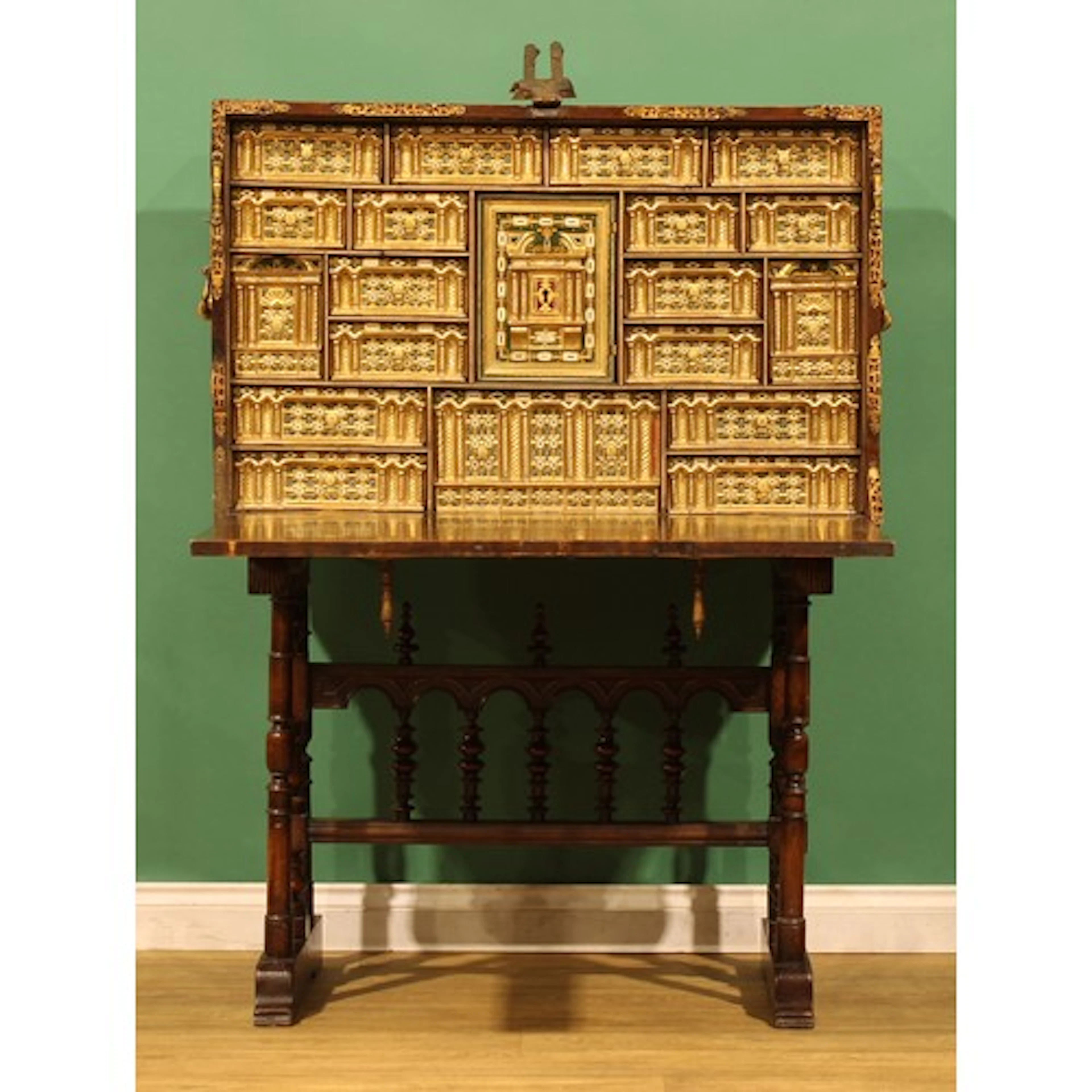 A Spanish Baroque Revival bargueño or vargueño desk, fall fr...